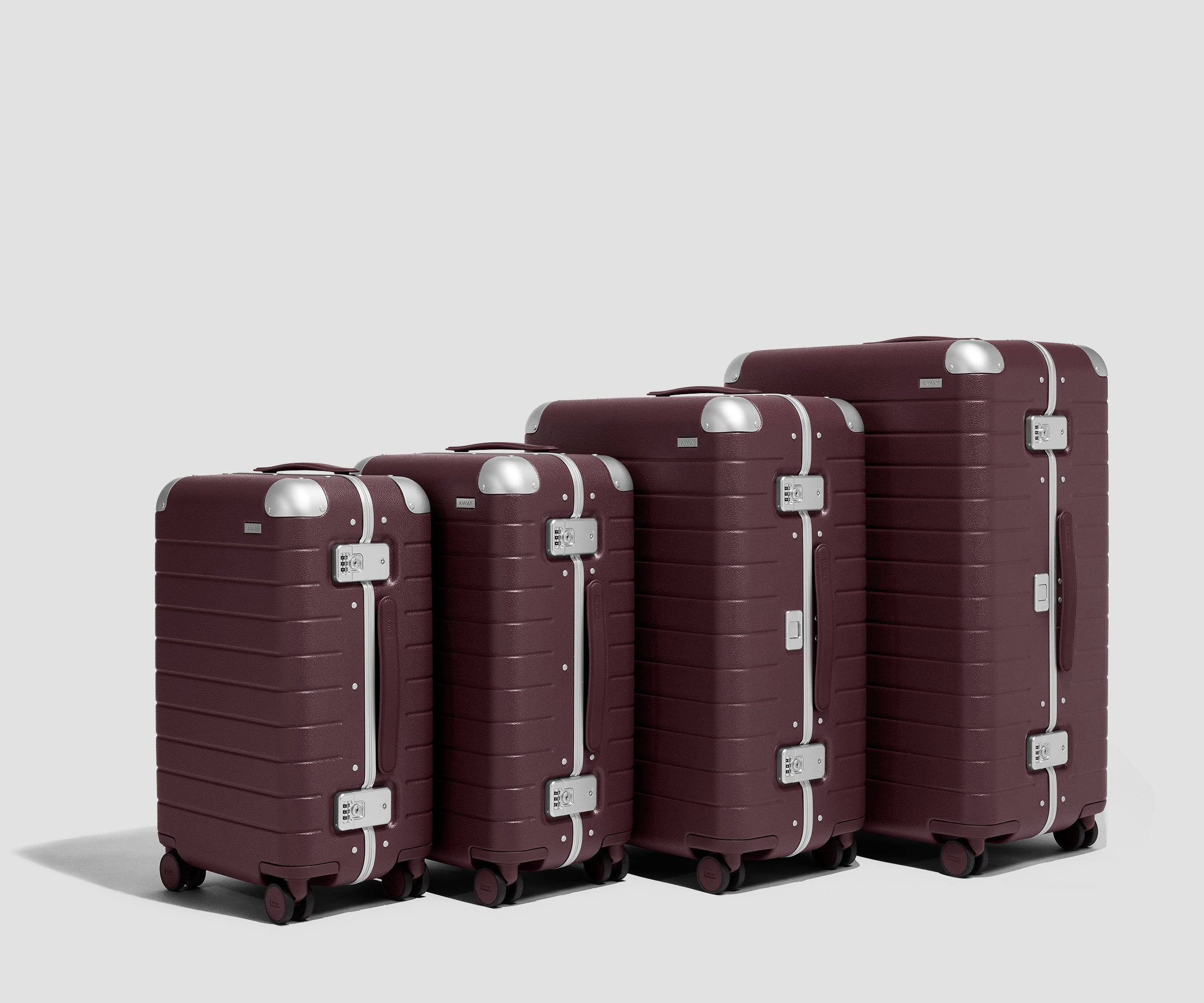 Away The Aluminum Edge Carry-On Suitcase - Oxblood Red