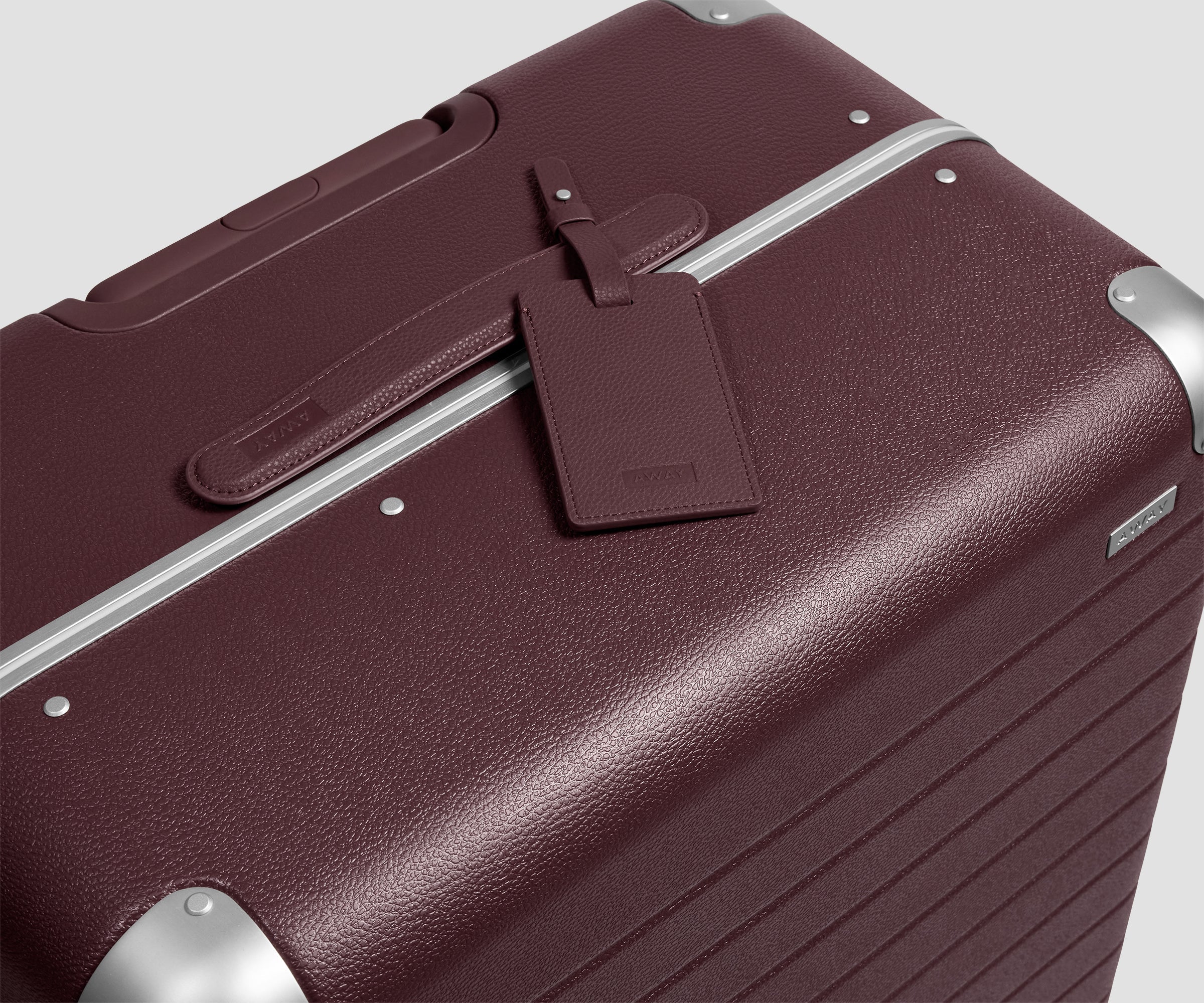 Away The Aluminum Edge Medium Suitcase - Oxblood Red