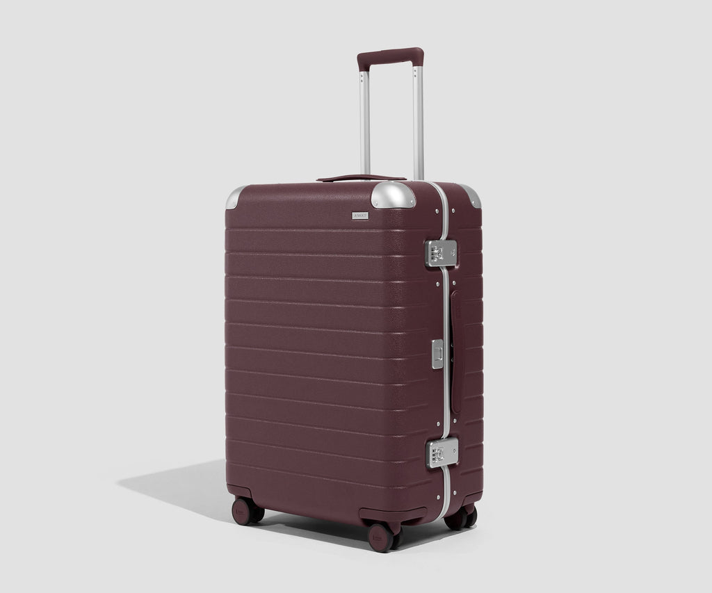 Away The Aluminum Edge Medium Suitcase - Oxblood Red