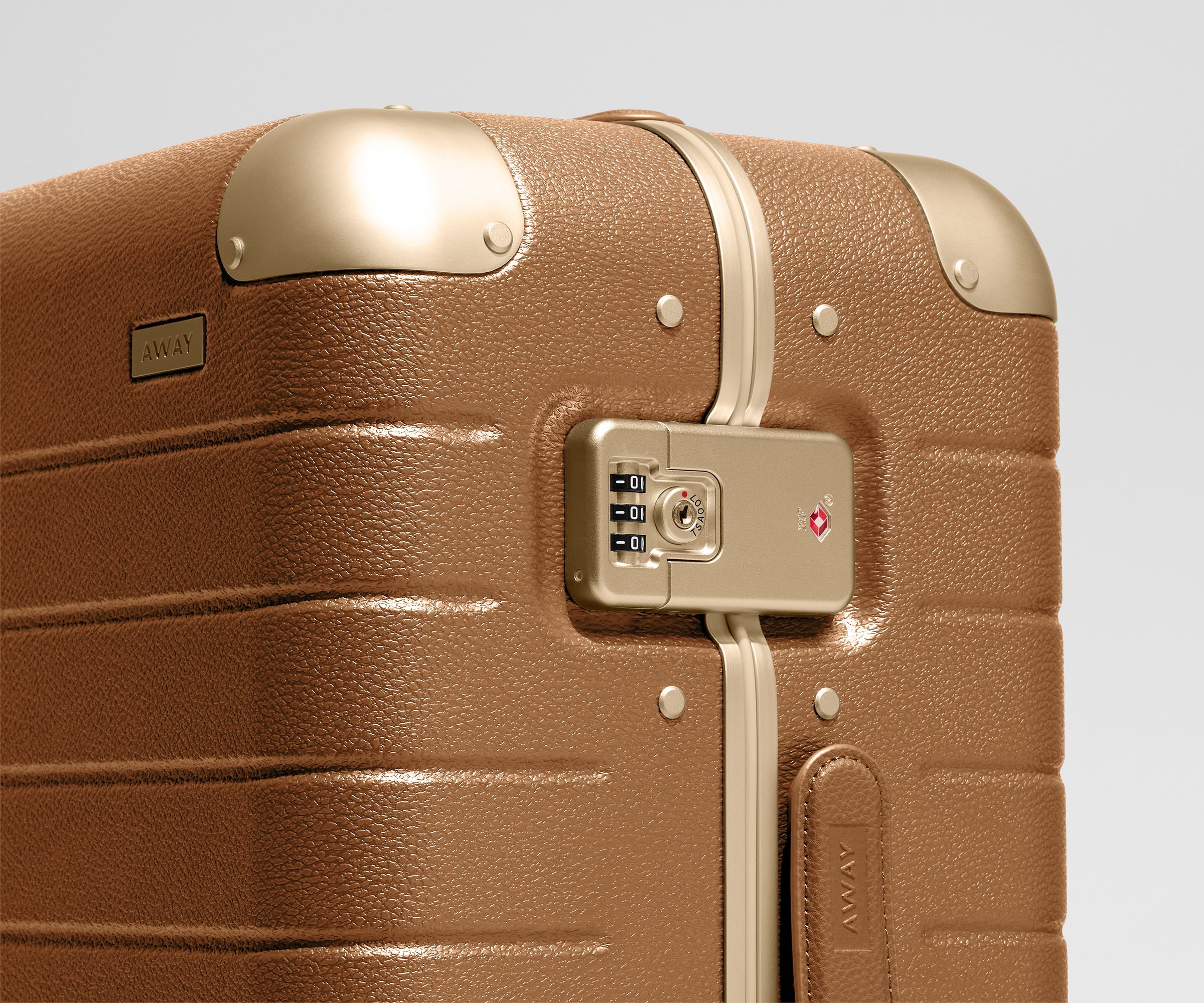 Away The Aluminum Edge Medium Suitcase - Cognac Brown