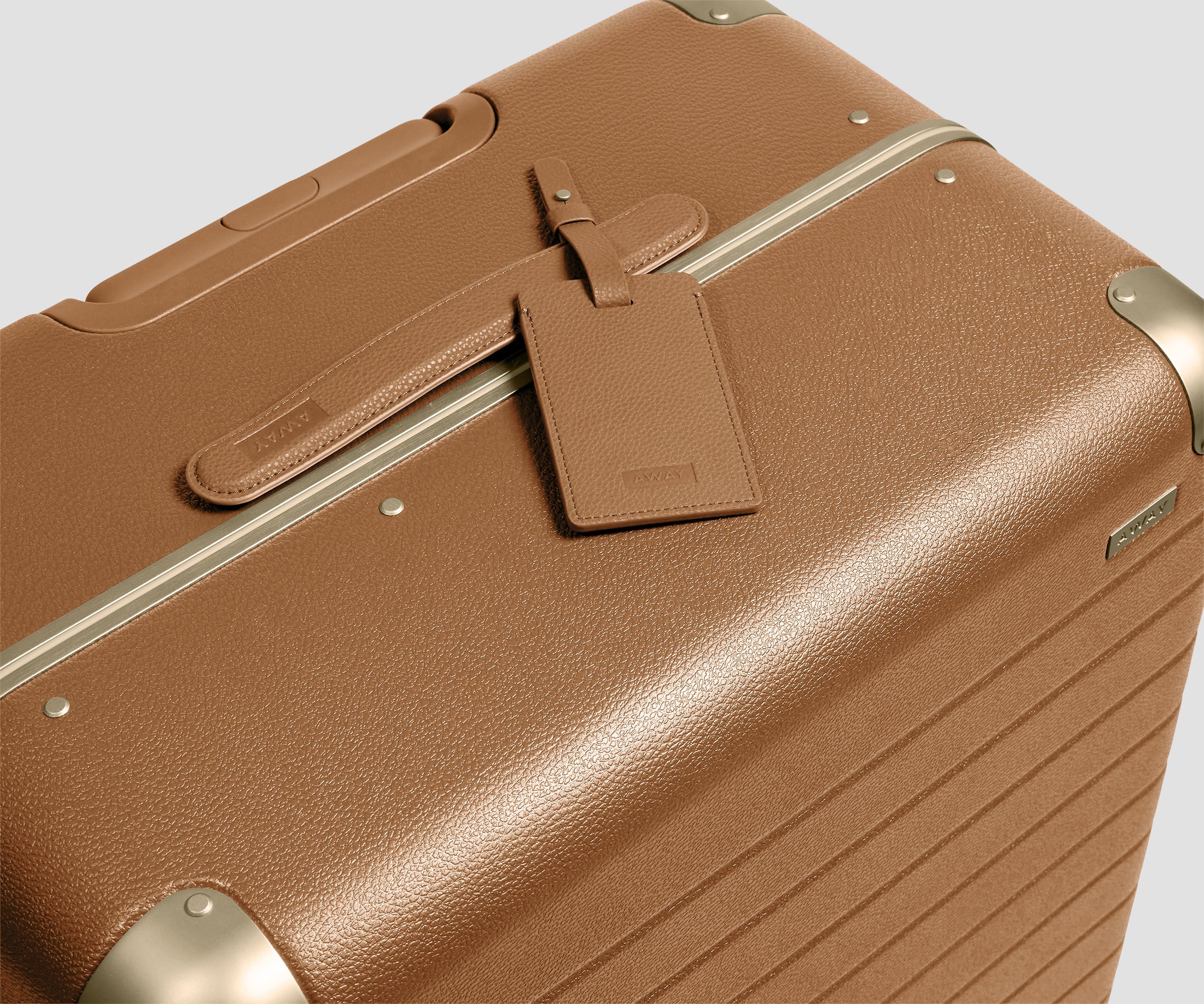 Away The Aluminum Edge Large Suitcase - Cognac Brown