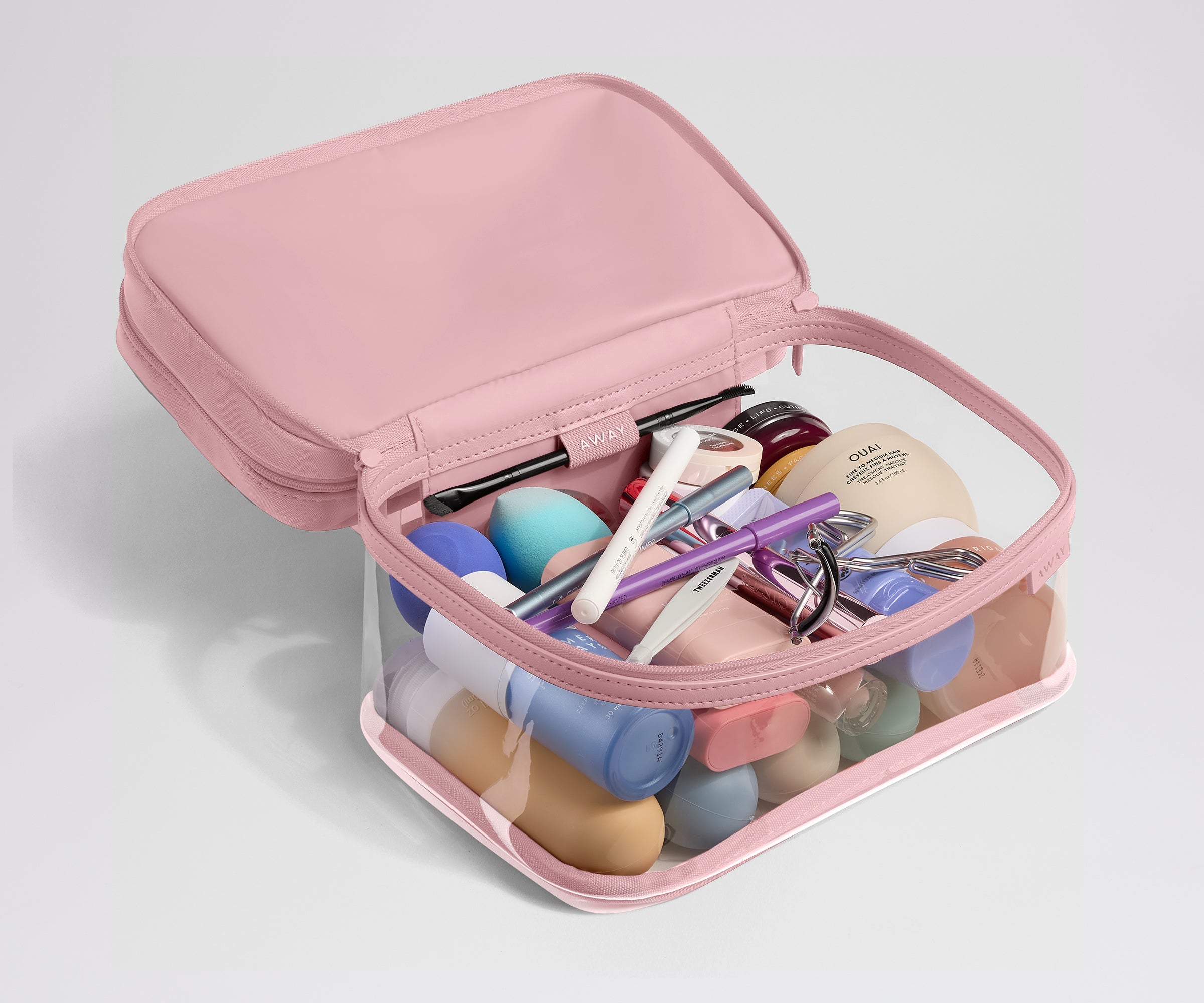 Away Clear Cosmetic Case Toiletry Bag - Blush Pink