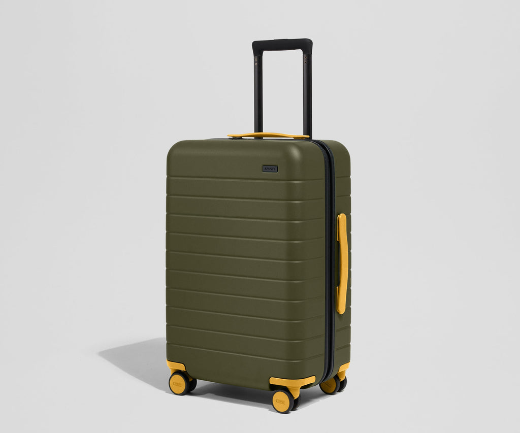 Away Custom Checked Wheel Set Suitcase - Marigold Yellow