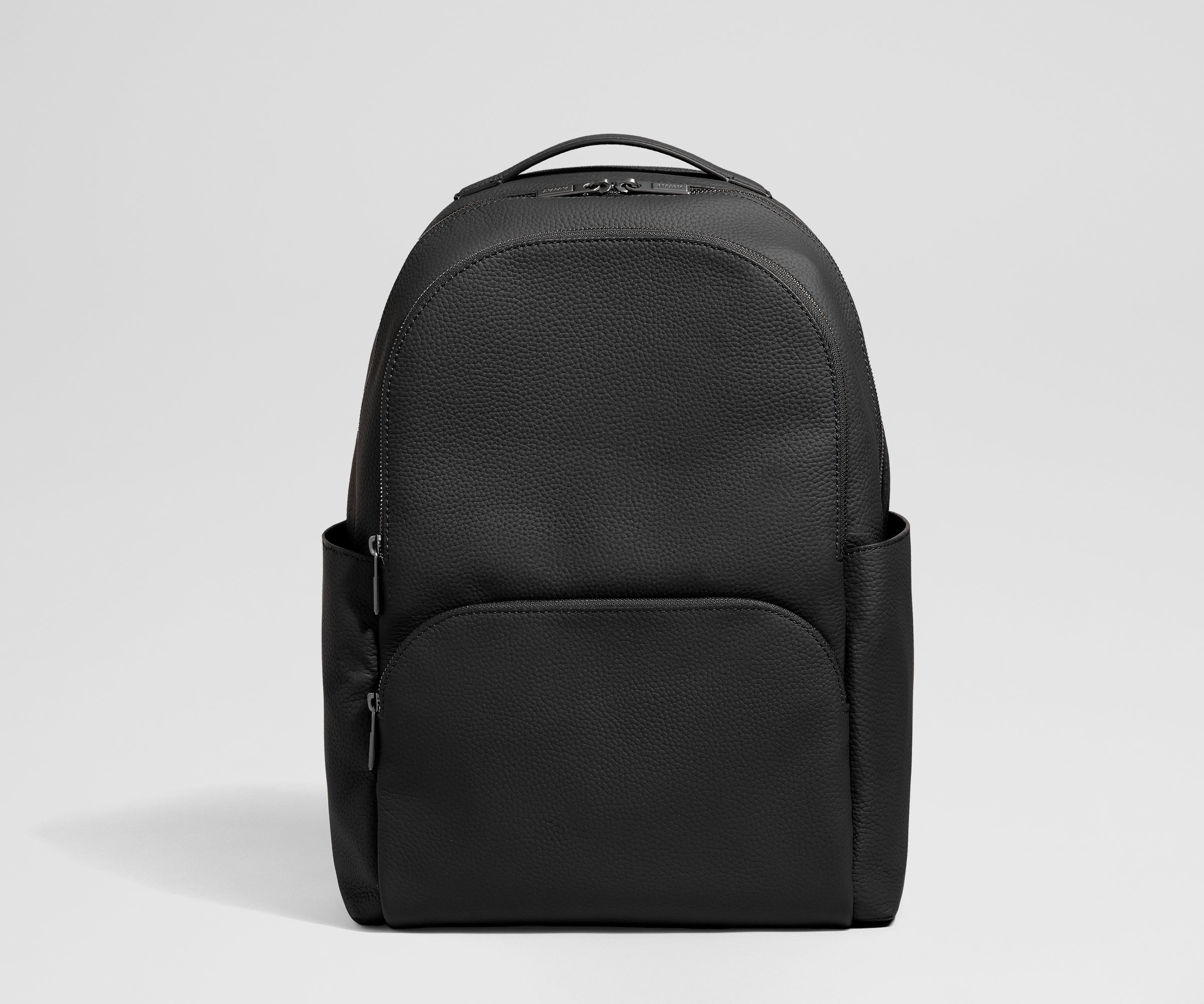 Away Leather Backpack in Jet Black
