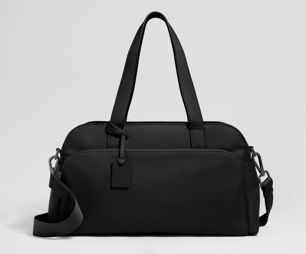 Away Leather Duffle Duffel Bag - Jet Black