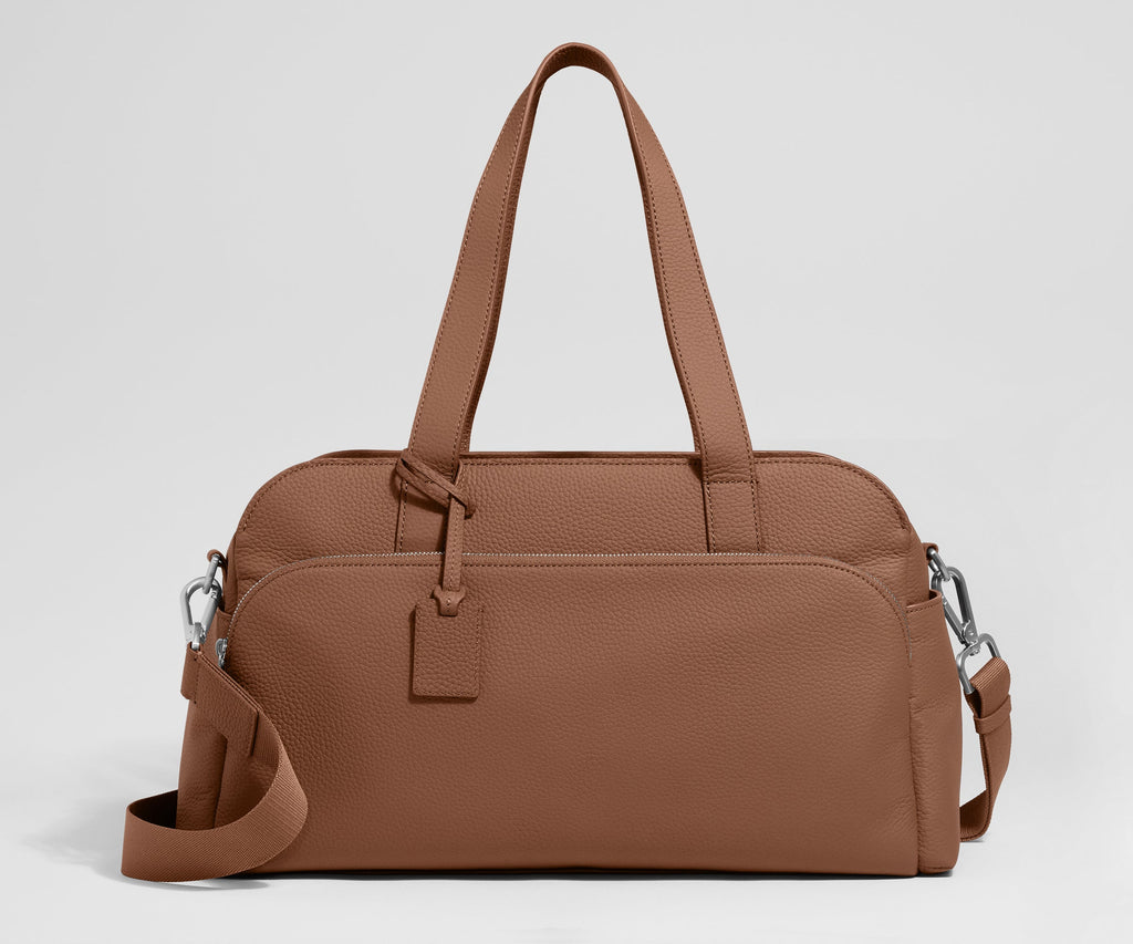 Away Leather Duffle Duffel Bag - Saddle Brown