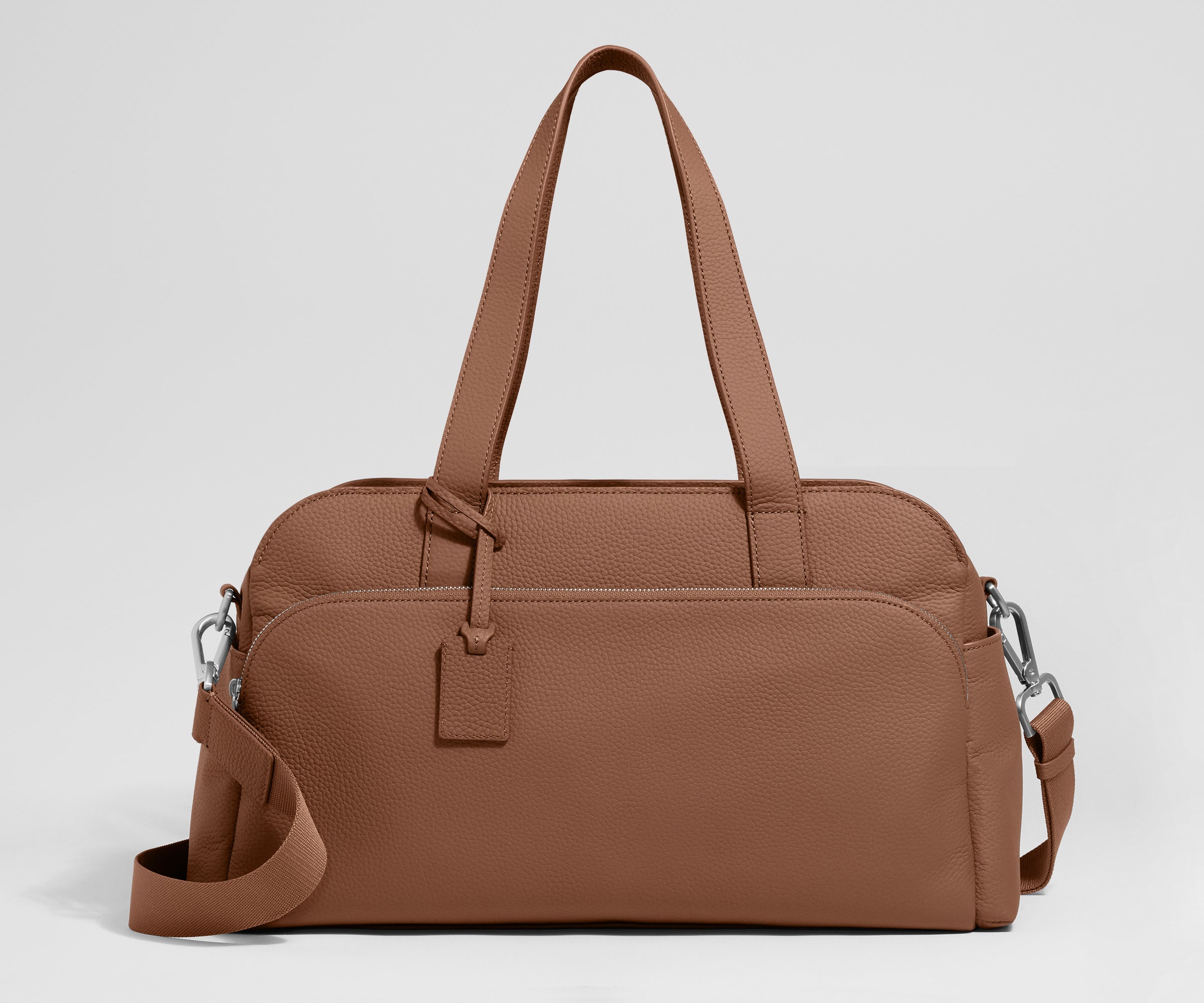 Away Leather Duffle Duffel Bag - Saddle Brown