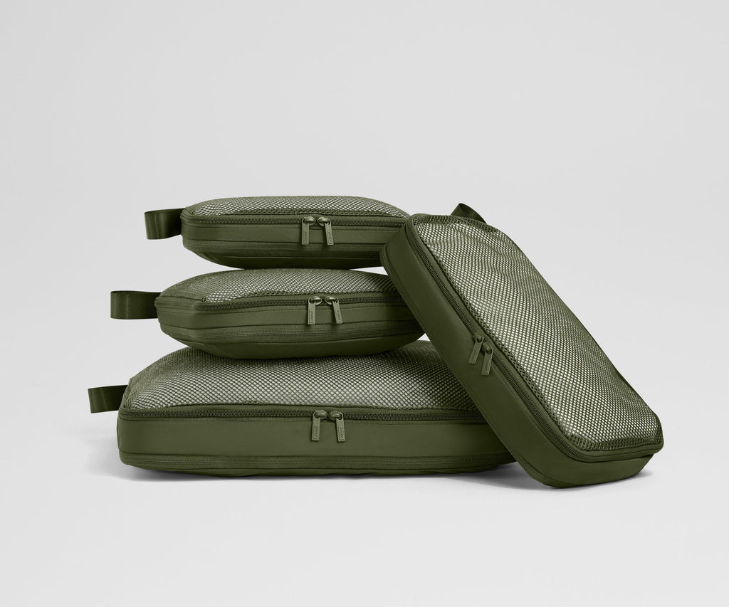 Away Compression Packing Cubes in Olive Green