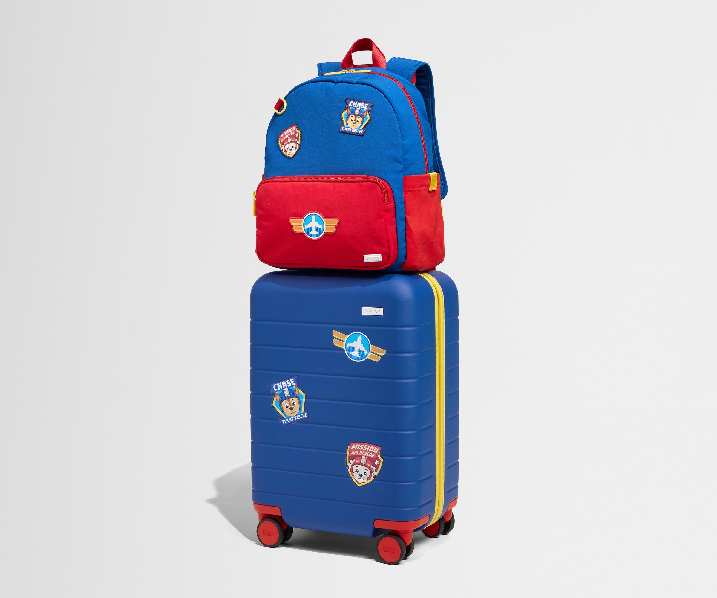 Away The Kids Carry-On Suitcase - Chase Badge Blue