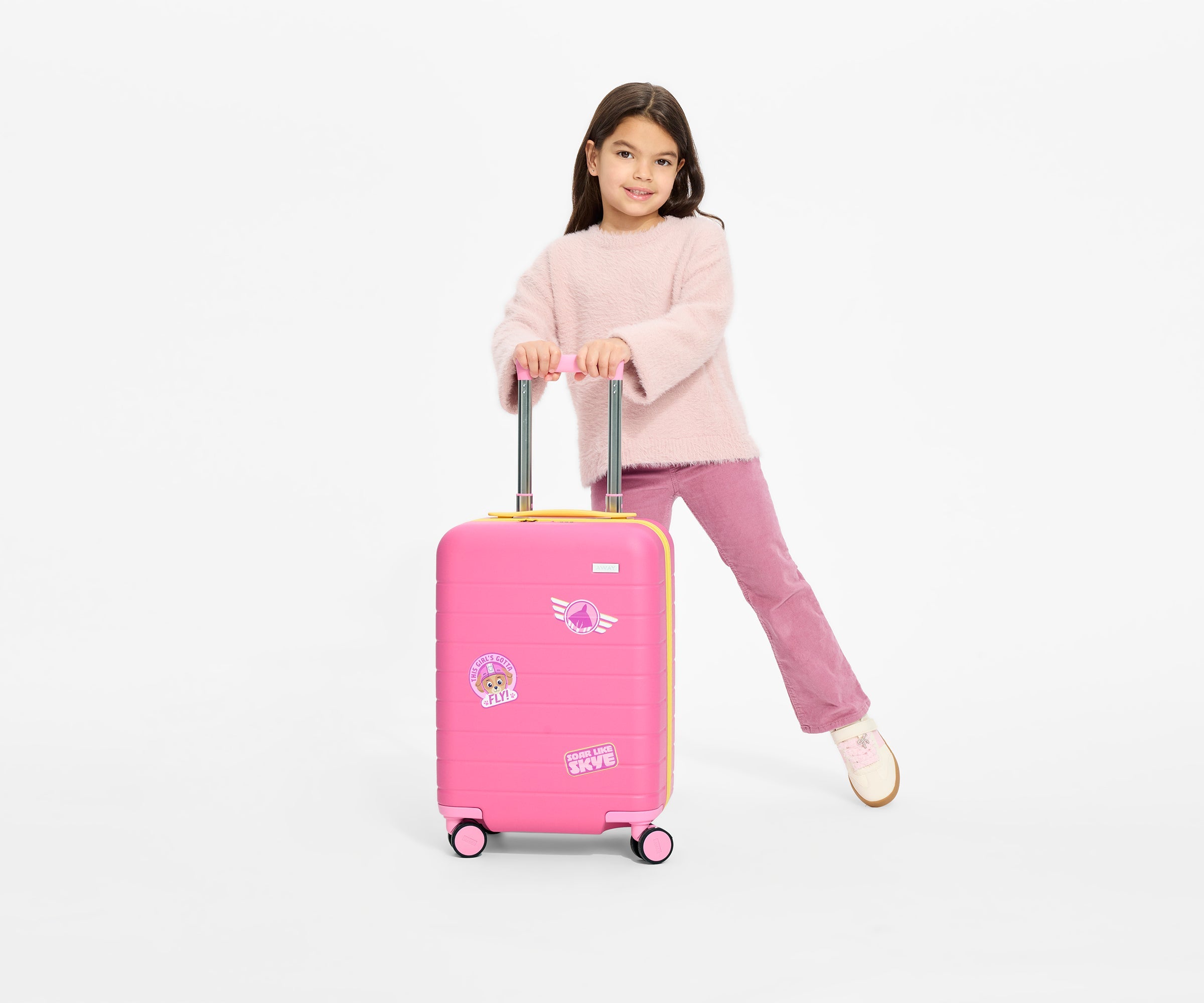 Away The Kids Carry-On Suitcase - Skye Pilot Pink