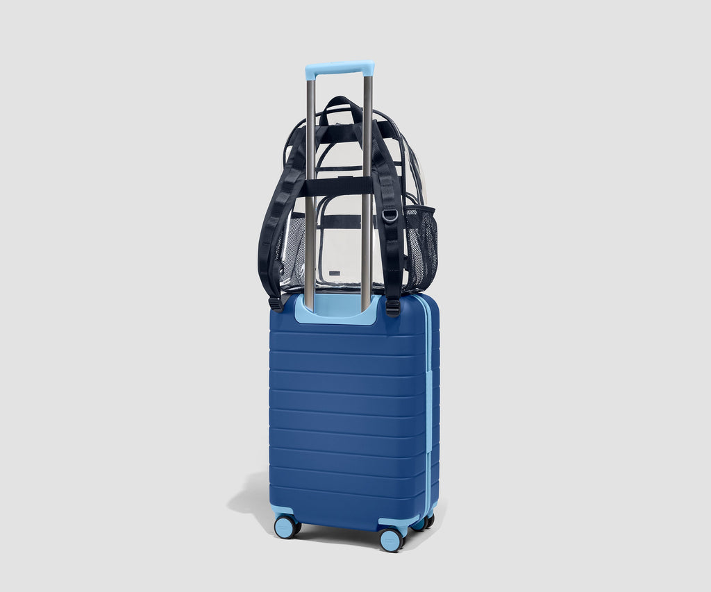 Away Clear Daily Backpack in Clear/Navy Blue