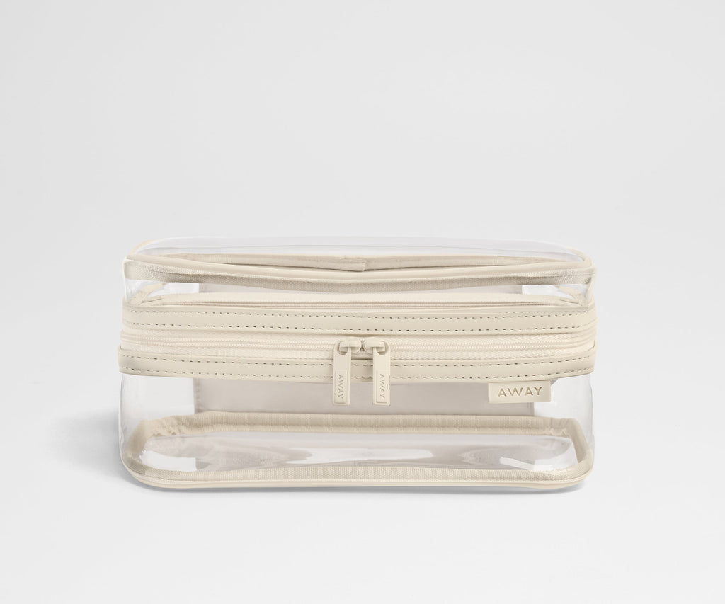 Away Clear Toiletry Bag in Salt White