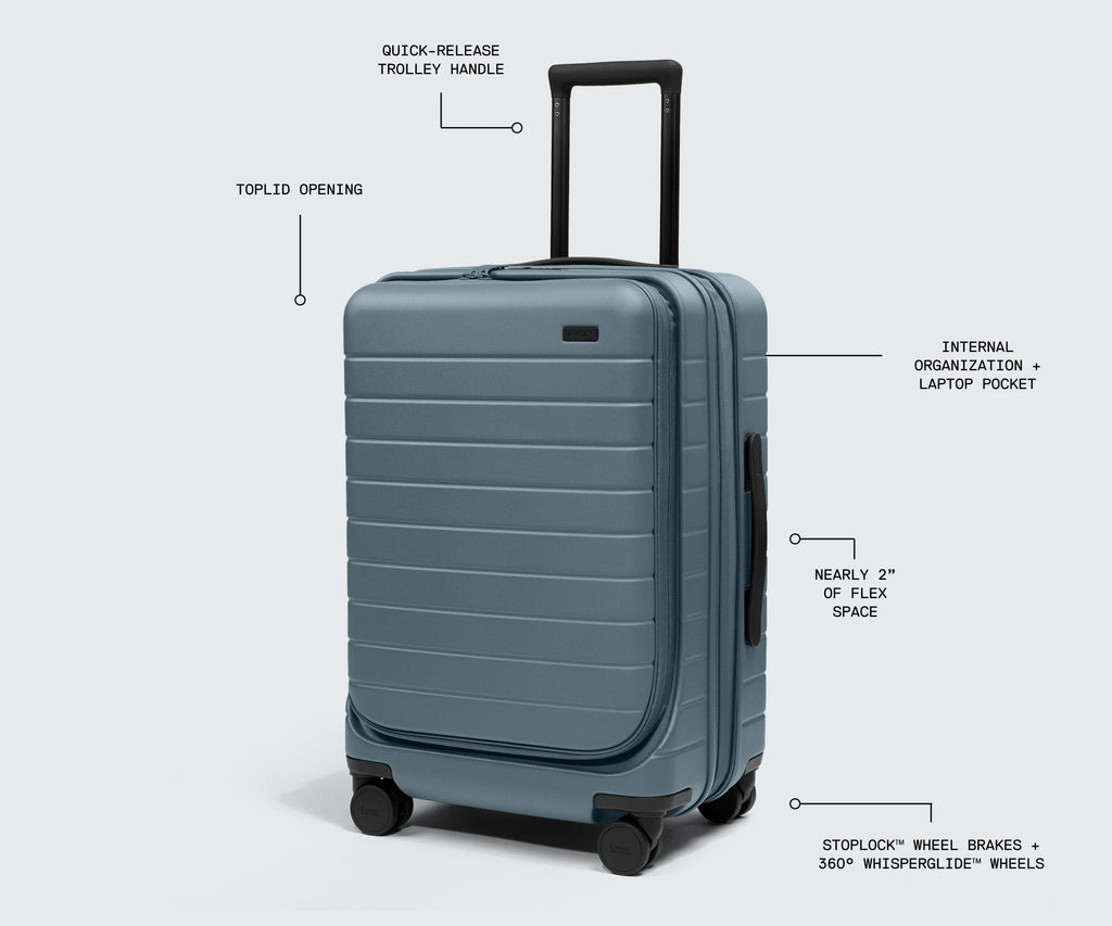 Away Topside Bigger Carry-On Suitcase - Coast Blue