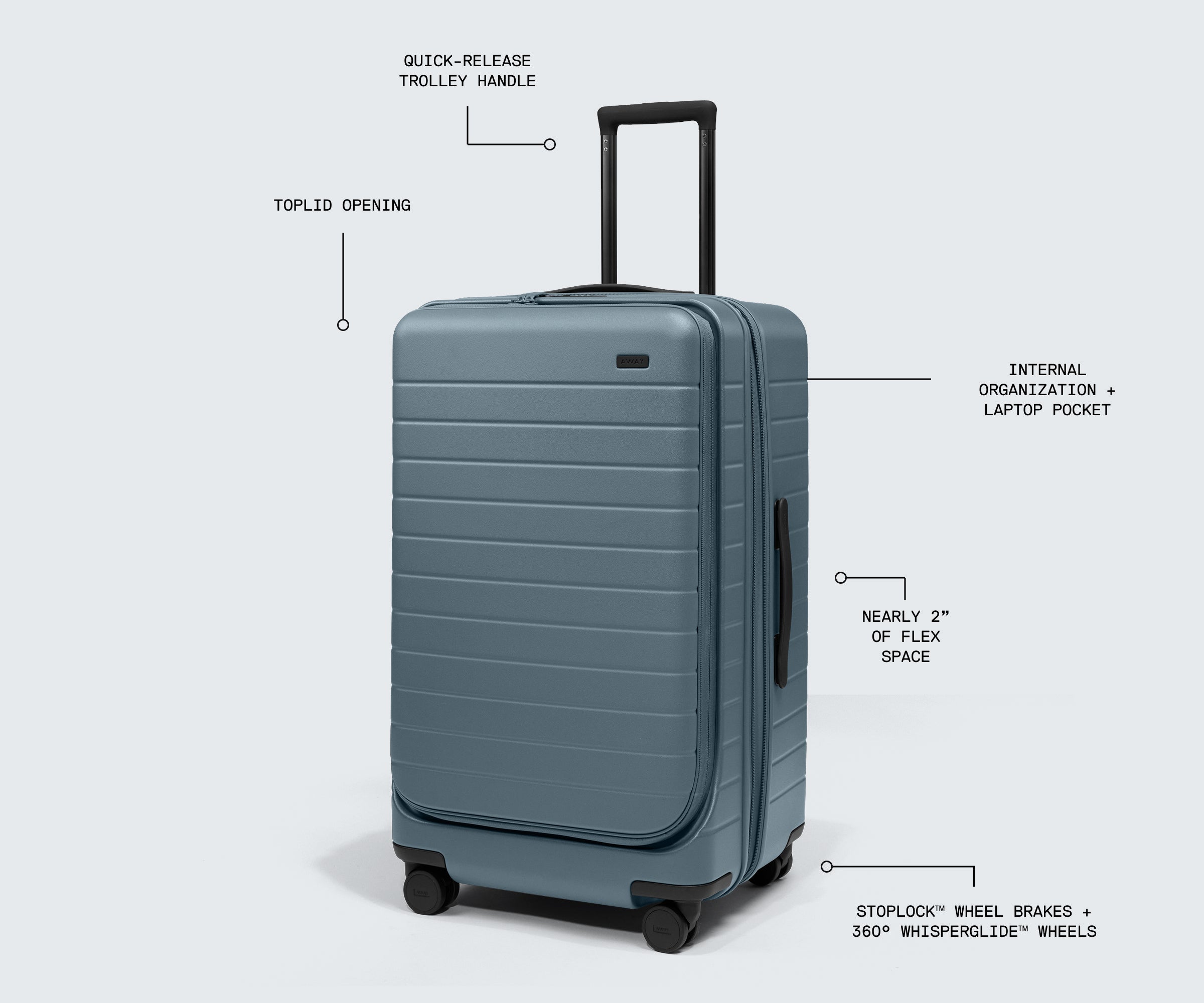 Away Topside Medium Trunk Suitcase - Olive Green