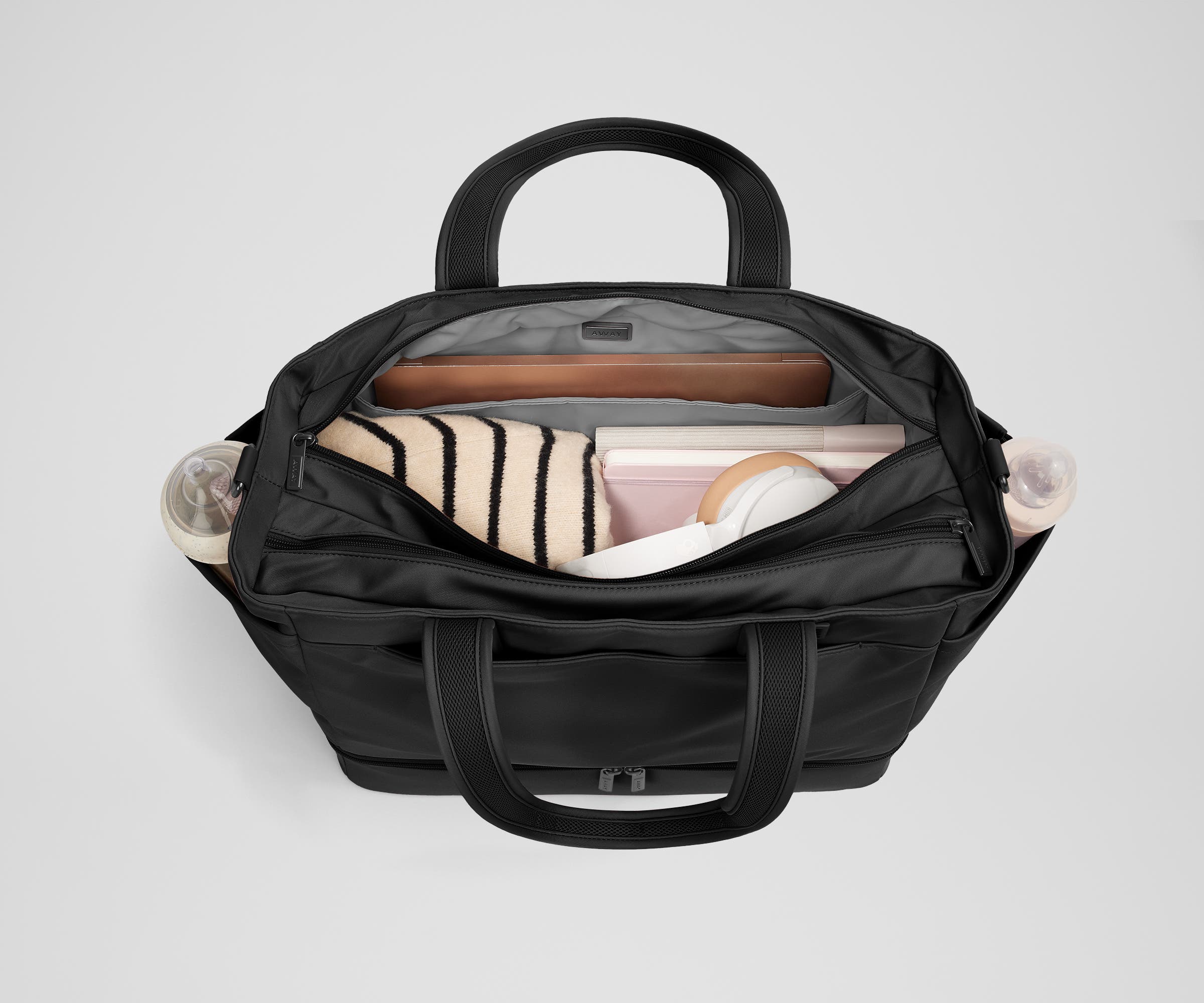 Away The Double Diaper Tote Diaper Bag - Jet Black