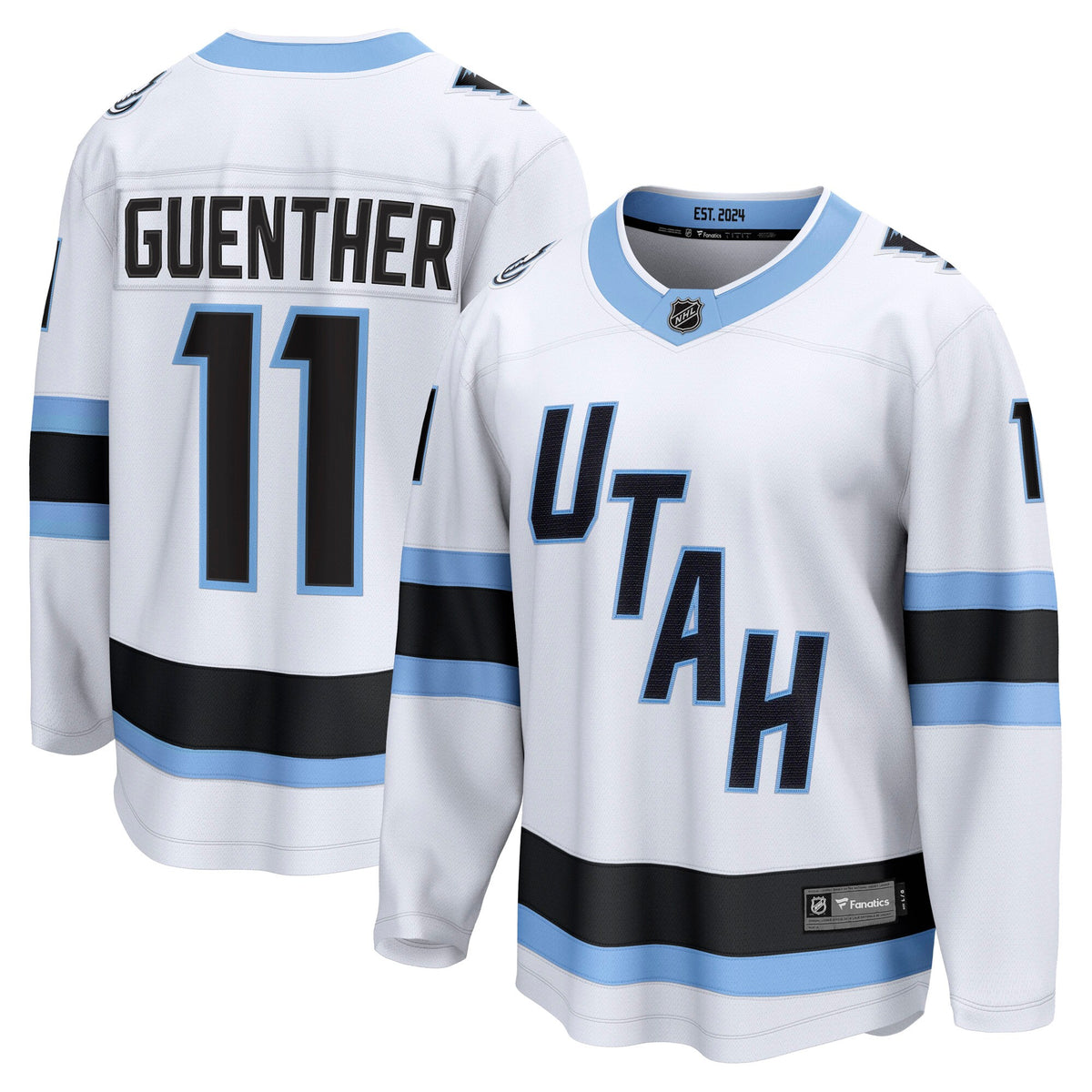 Utah Mammoth Fanatics Away Breakaway Jersey - White - Dylan Guenther - Mens