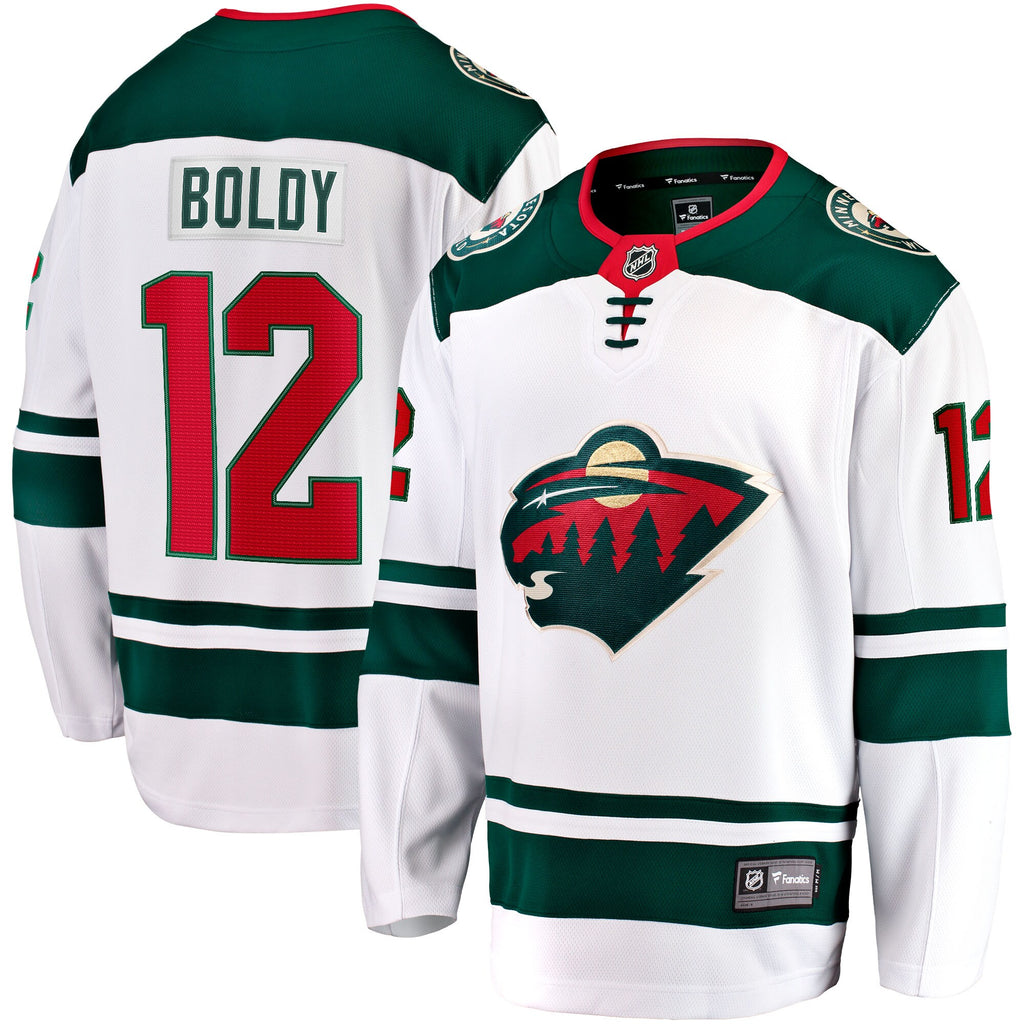 Minnesota Wild Fanatics Away Breakaway Jersey - White - Matt Boldy - Mens