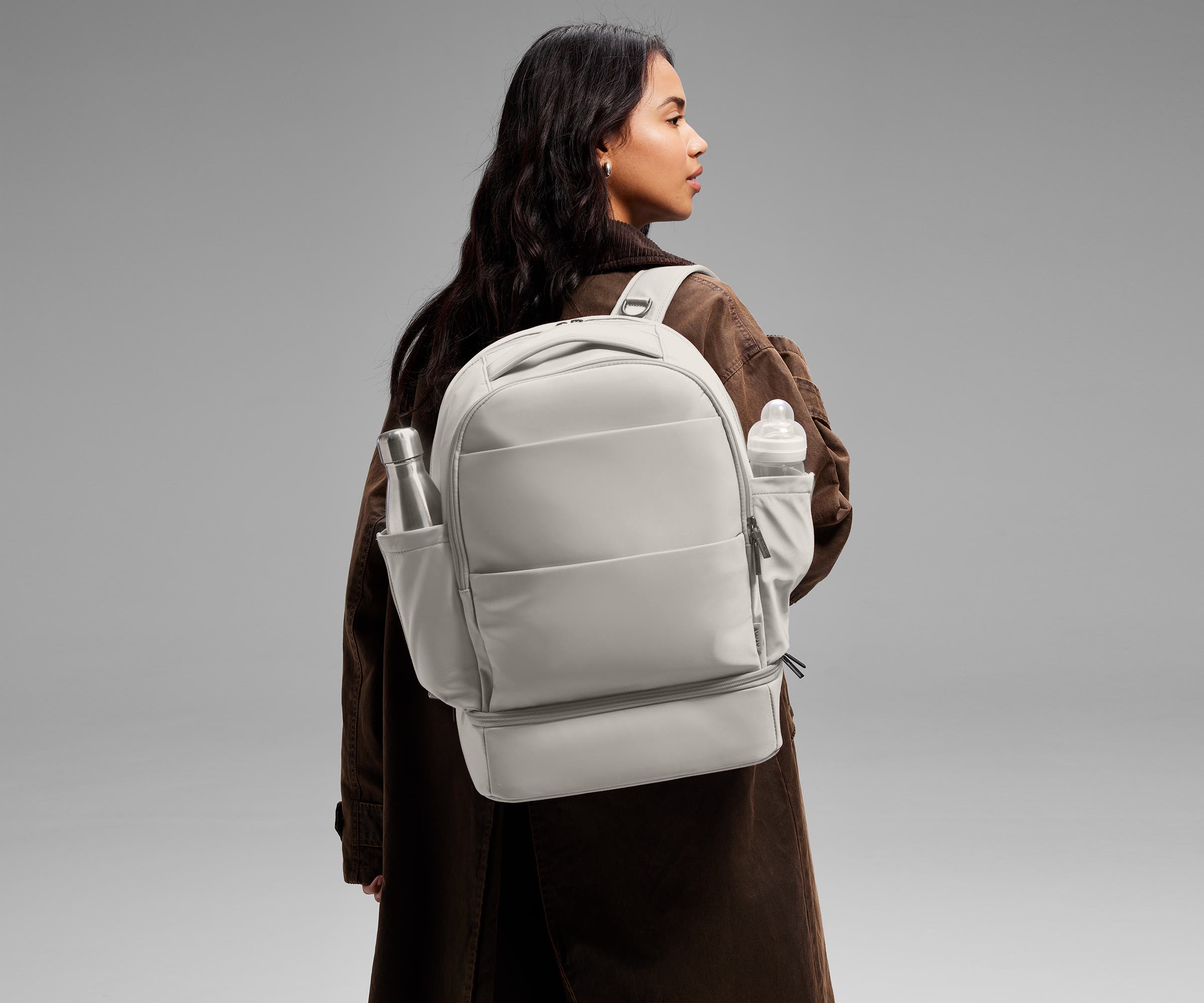 Away The Double Diaper Backpack Diaper Bag - Cloud Gray