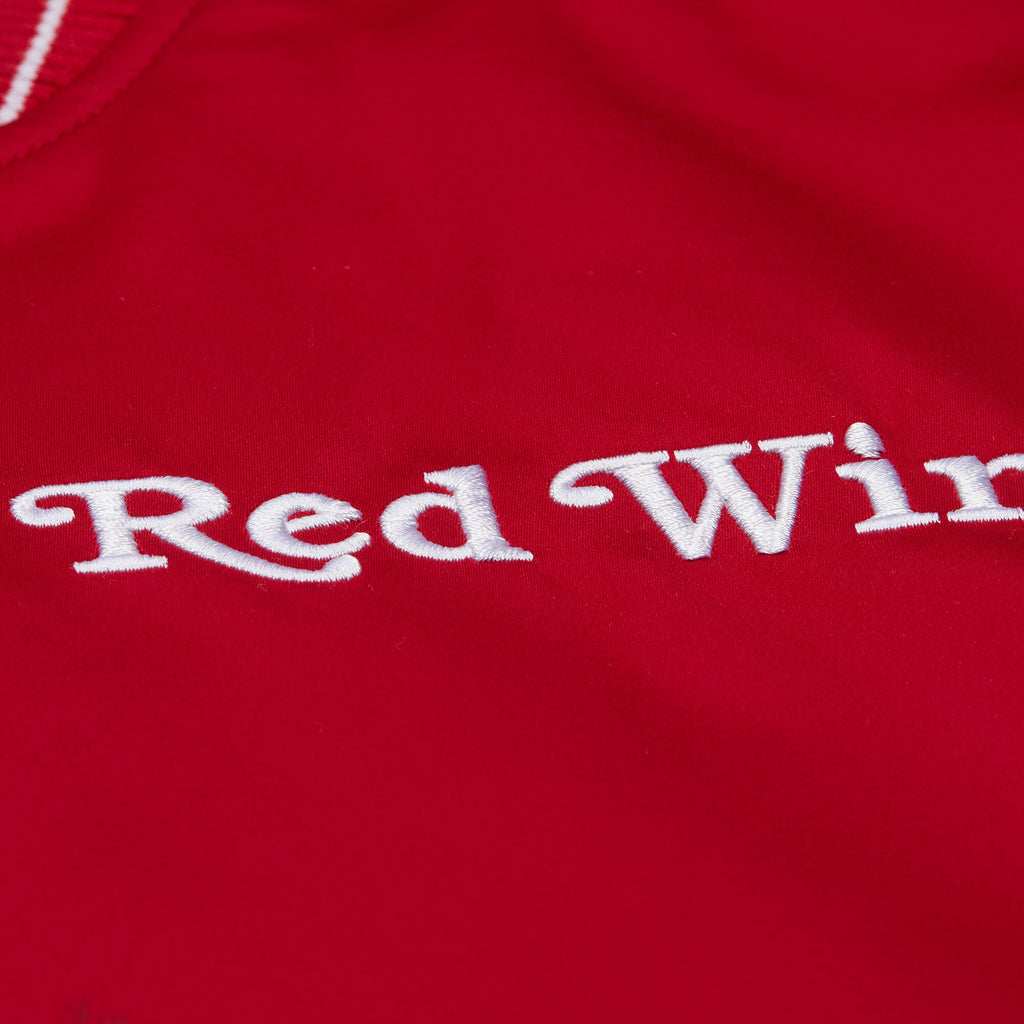 Detroit Red Wings Mitchell & Ness Throw It Back Heavyweight Satin Jacket Current - Scarlet - Mens