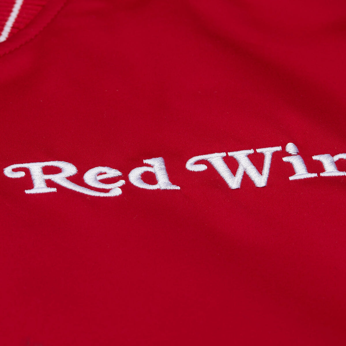 Detroit Red Wings Mitchell & Ness Throw It Back Heavyweight Satin Jacket Current - Scarlet - Mens