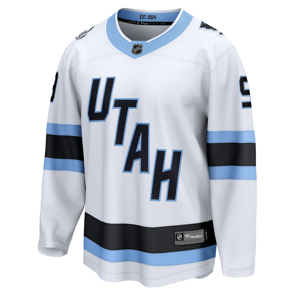 Utah Mammoth Fanatics Away Breakaway Jersey - White - Clayton Keller - Mens