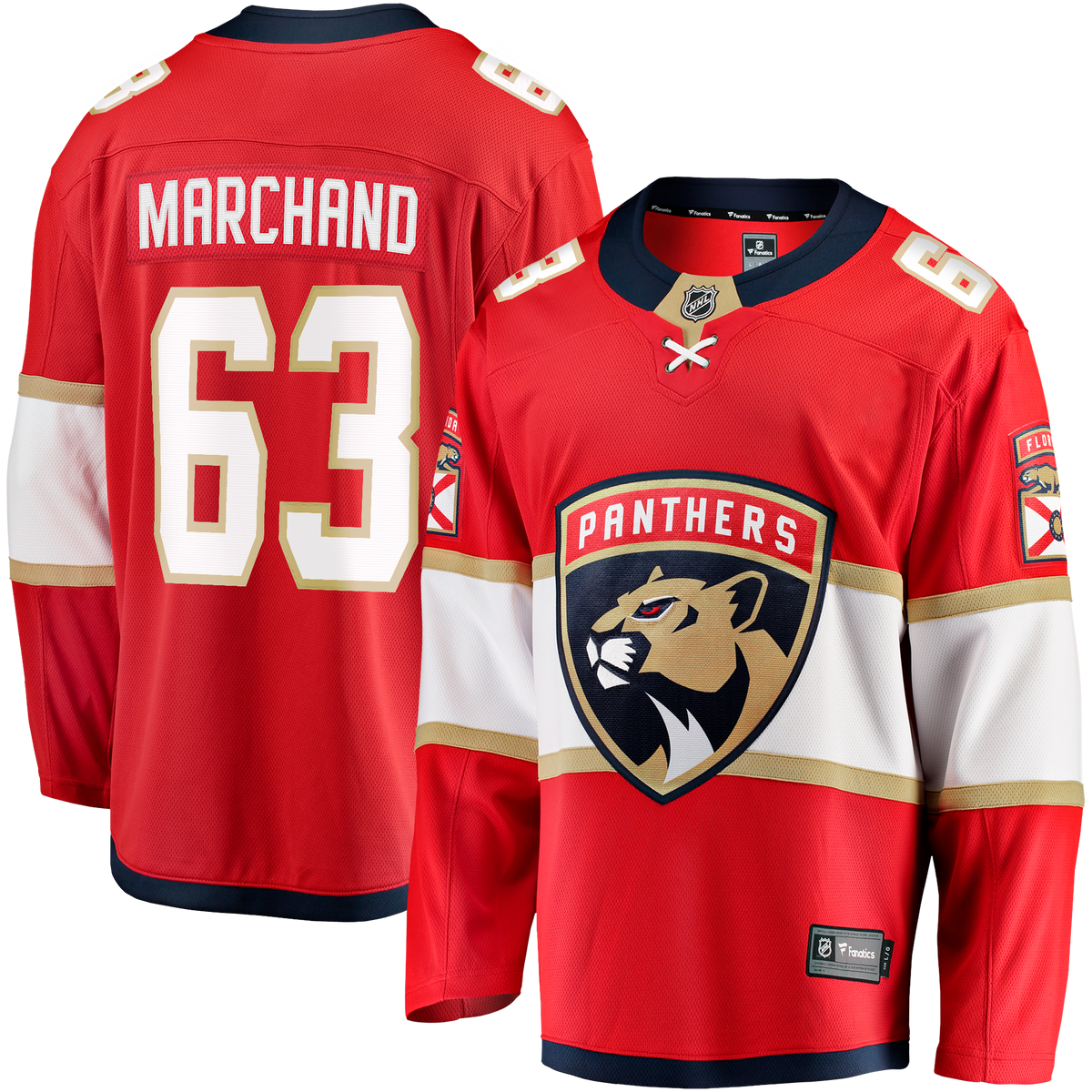 Florida Panthers Fanatics Home Breakaway Jersey - Red - Brad Marchand - Mens