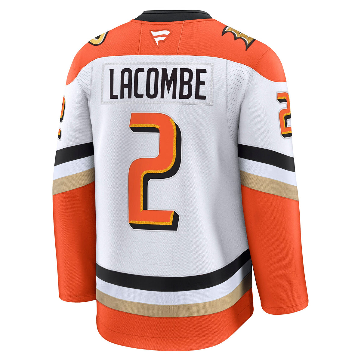 Anaheim Ducks Fanatics Away Premium Jersey - White - Jackson LaCombe - Mens