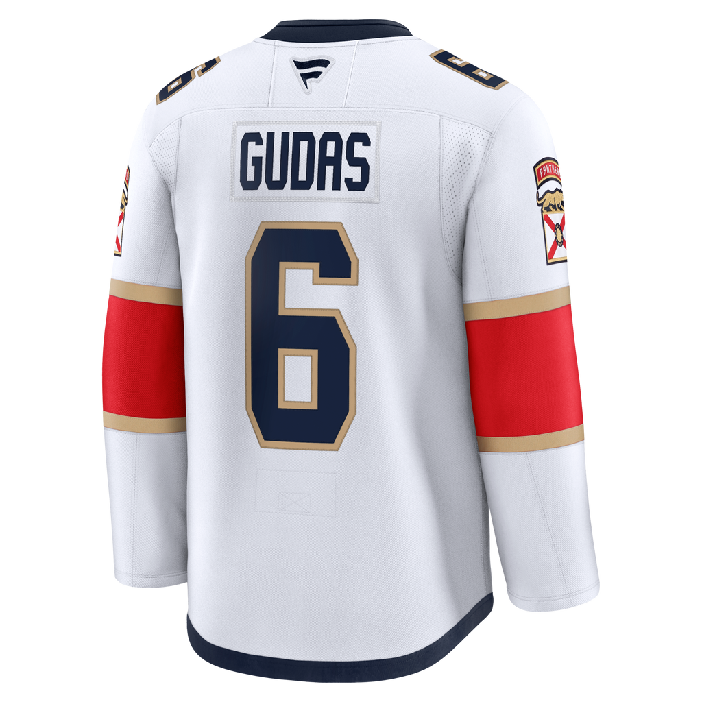 Florida Panthers Fanatics Away Premium Jersey - White - Radko Gudas - Mens
