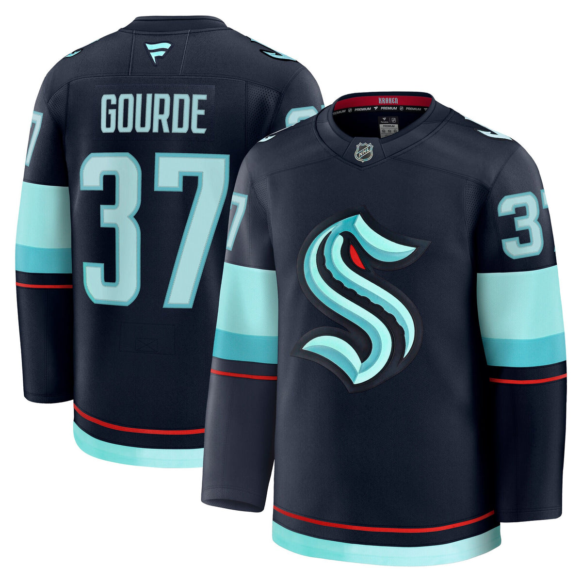 Seattle Kraken Fanatics Branded Home Premium Jersey - Deep Sea Blue  - Yanni Gourde - Mens