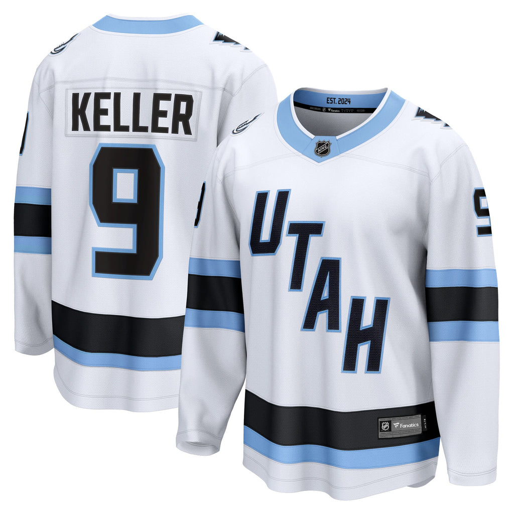 Utah Mammoth Fanatics Away Breakaway Jersey - White - Clayton Keller - Mens