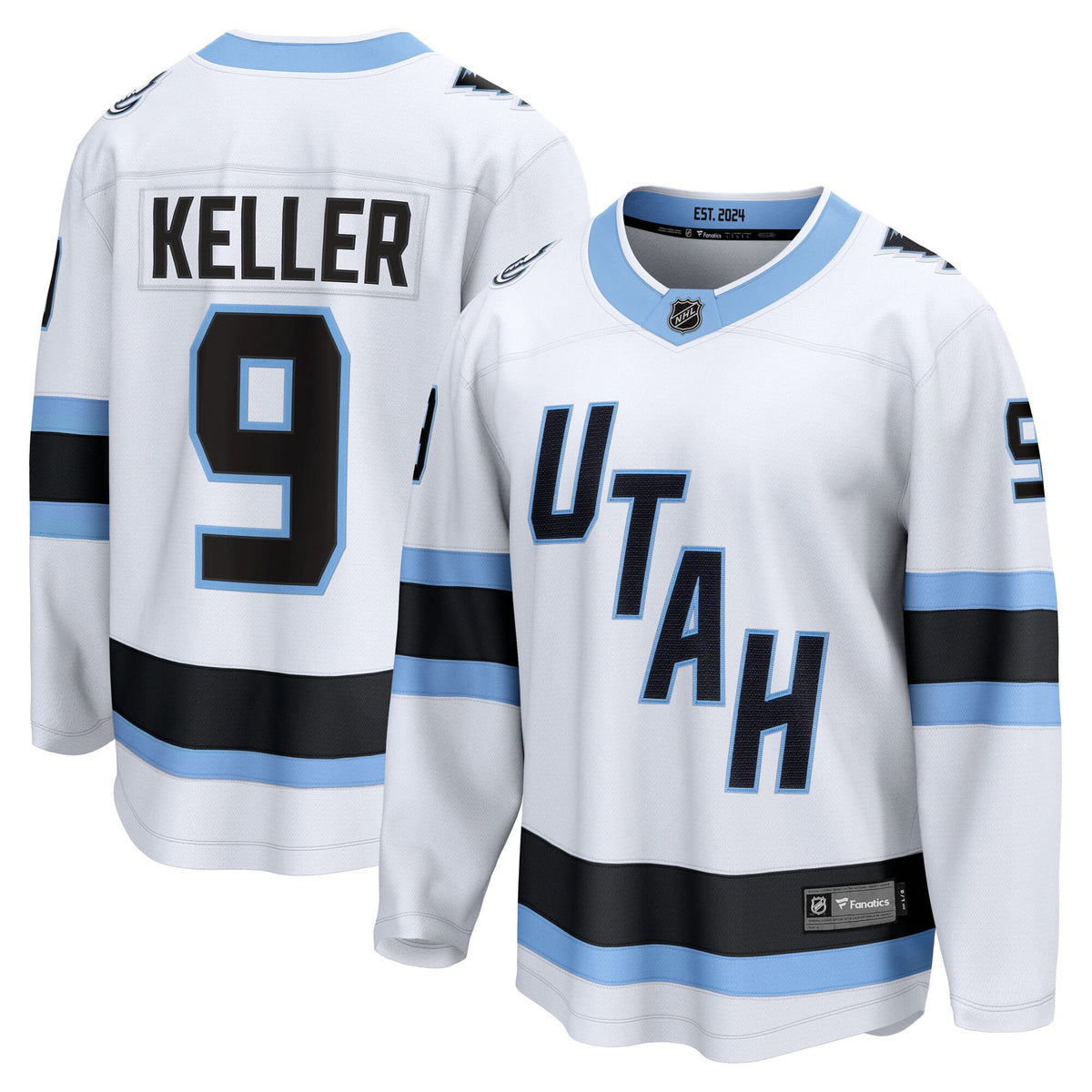 Utah Mammoth Fanatics Away Breakaway Jersey - White - Clayton Keller - Mens