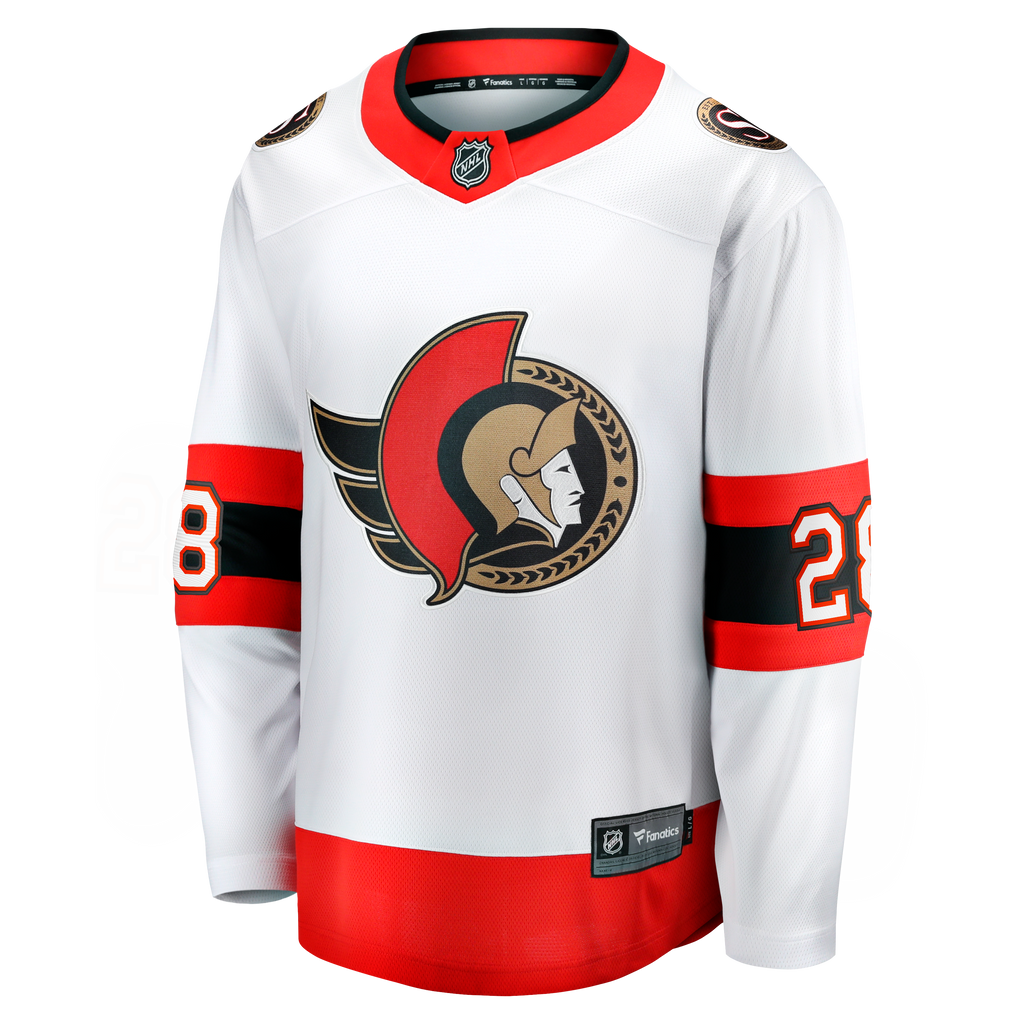 Ottawa Senators Fanatics Away Breakaway Jersey - White - Claude Giroux - Mens