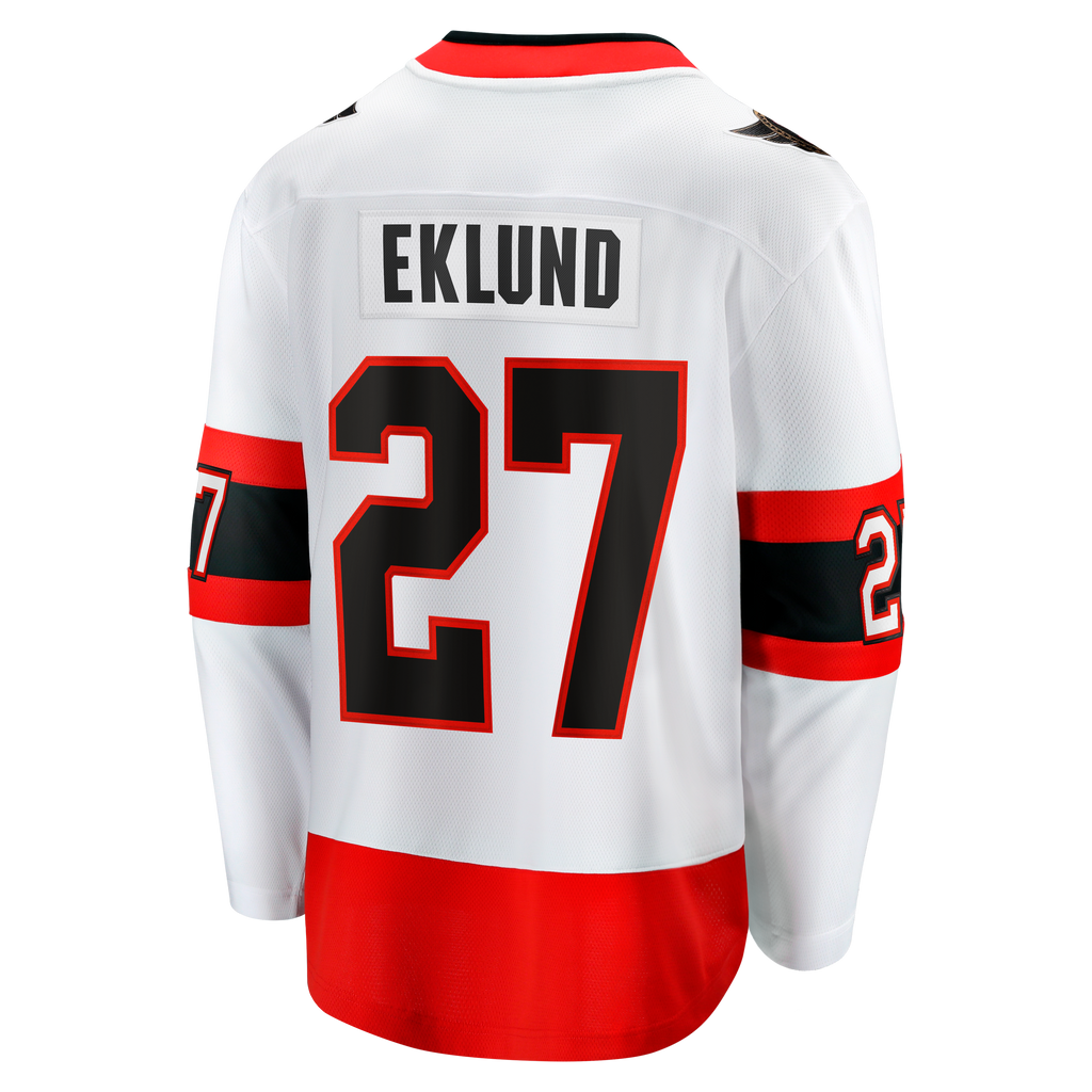 Ottawa Senators Fanatics Away Breakaway Jersey - White - William Eklund - Mens