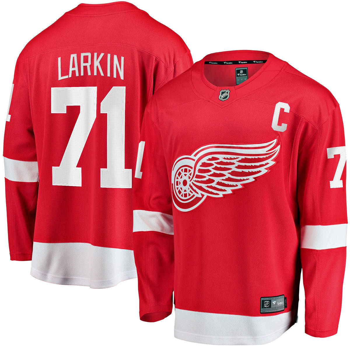 Men's Fanatics Branded Dylan Larkin Red Detroit Red Wings Captain Home Breakaway Jersey