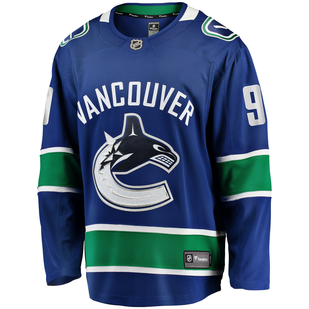 Vancouver Canucks Fanatics Home Breakaway Jersey - Blue - J.T. Miller - Mens