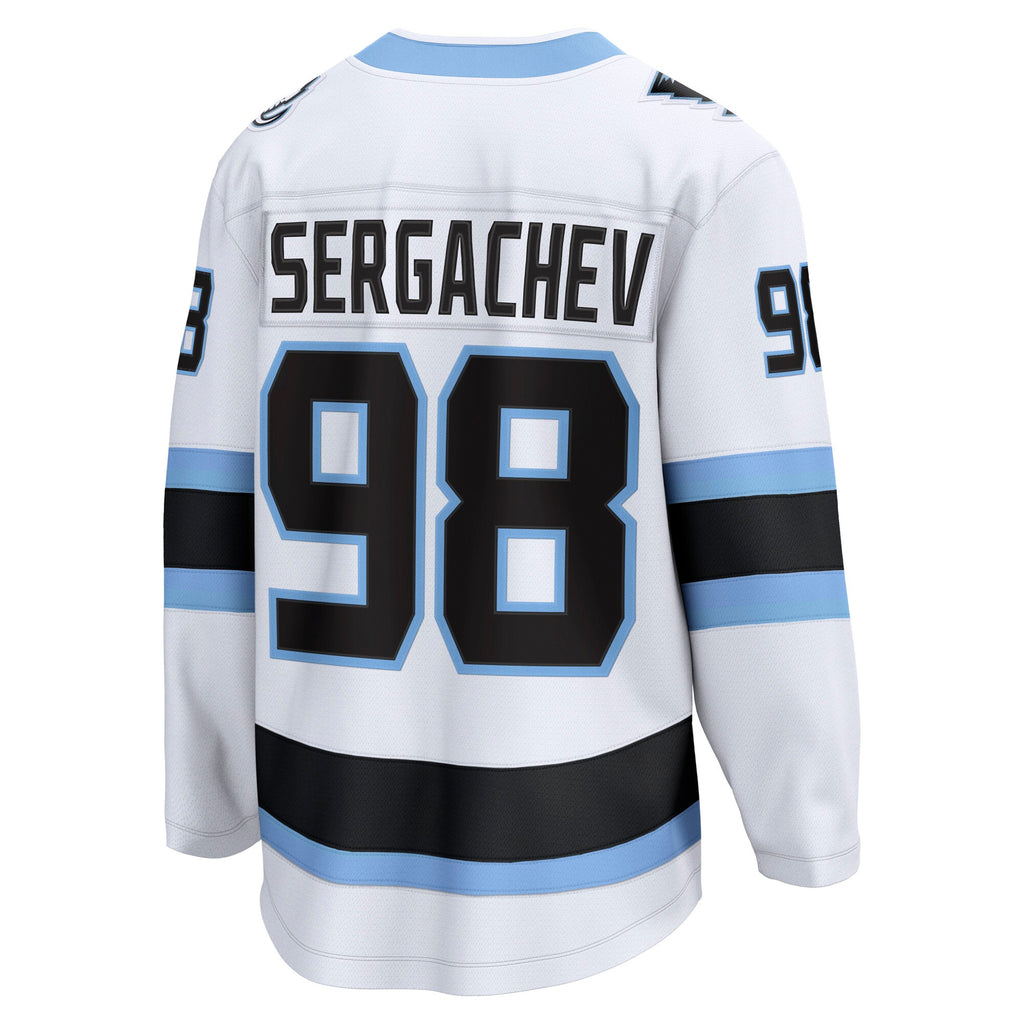 Utah Mammoth Fanatics Away Breakaway Jersey - White - Mikhail Sergachev - Mens