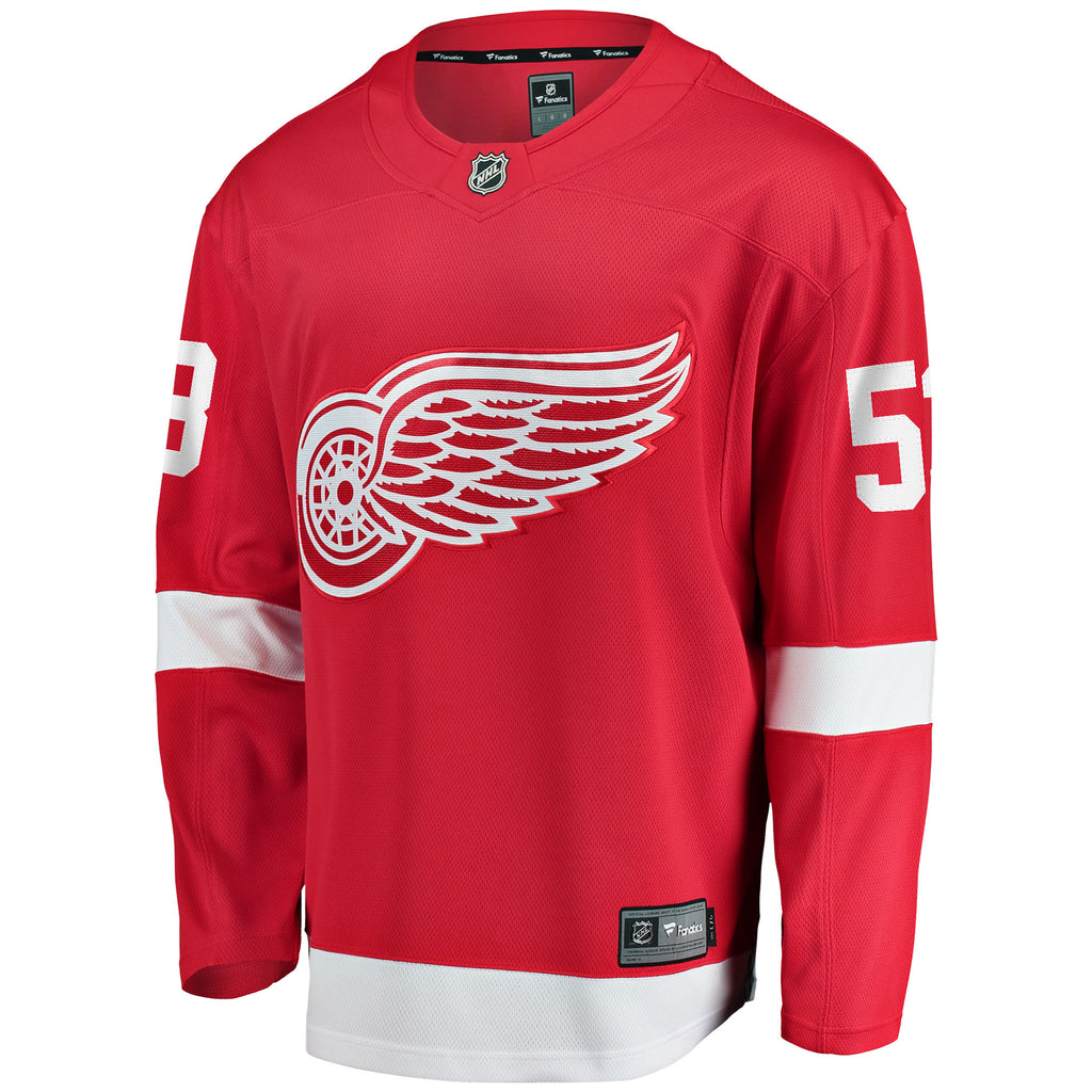 Men's Fanatics Moritz Seider Red Detroit Red Wings Home Breakaway Player Jersey
