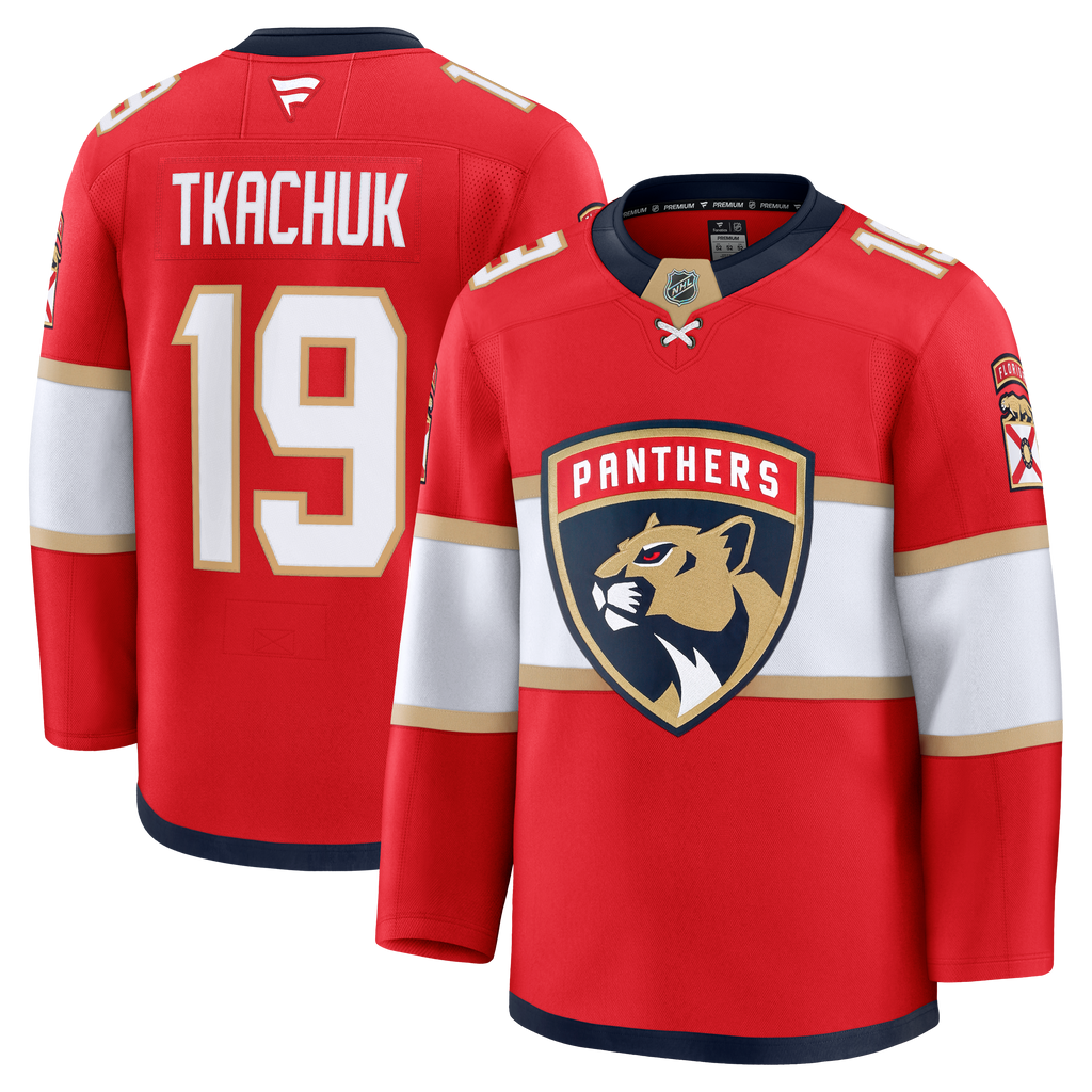Florida Panthers Fanatics Home Premium Jersey - Red - Matthew Tkachuk - Mens