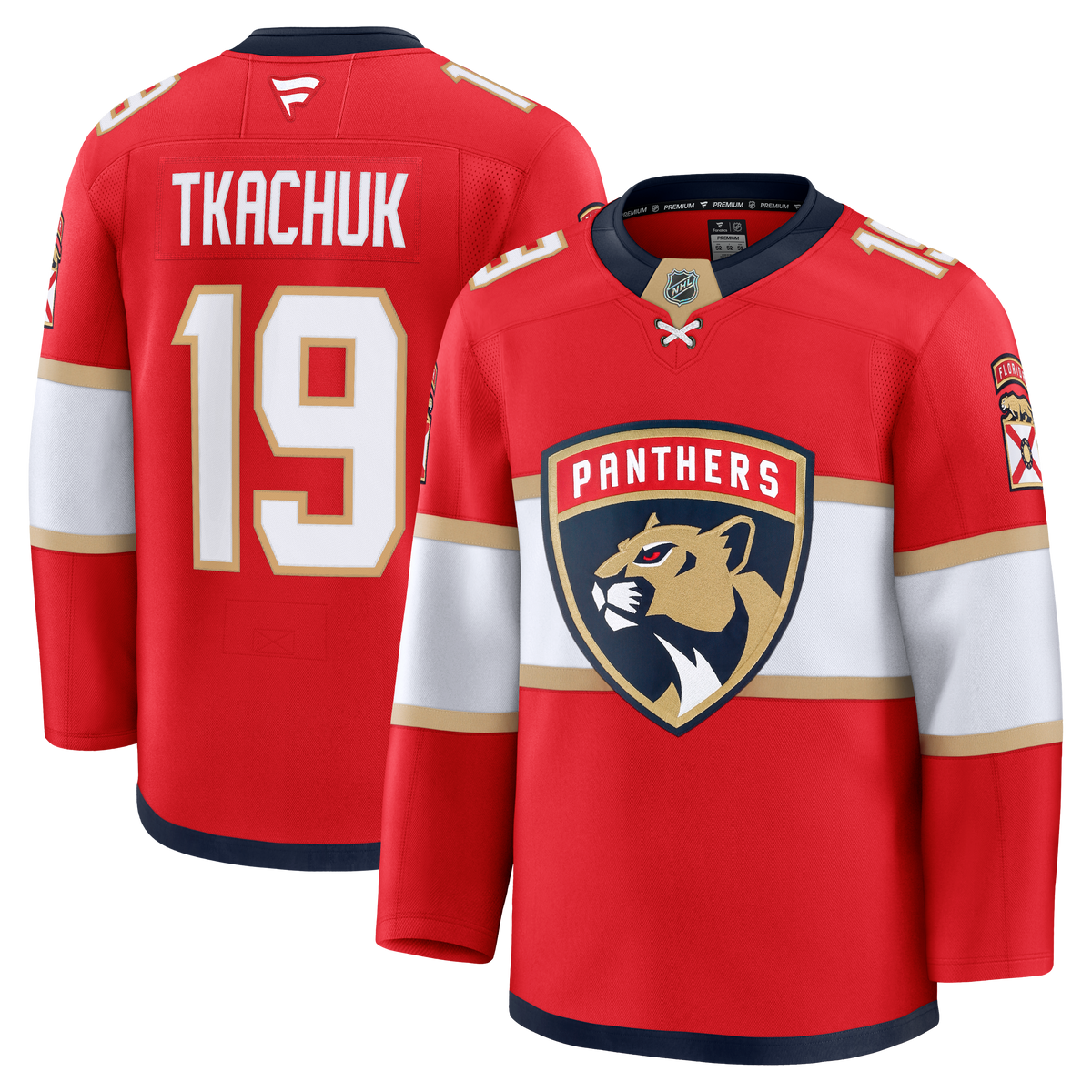 Florida Panthers Fanatics Home Premium Jersey - Red - Matthew Tkachuk - Mens