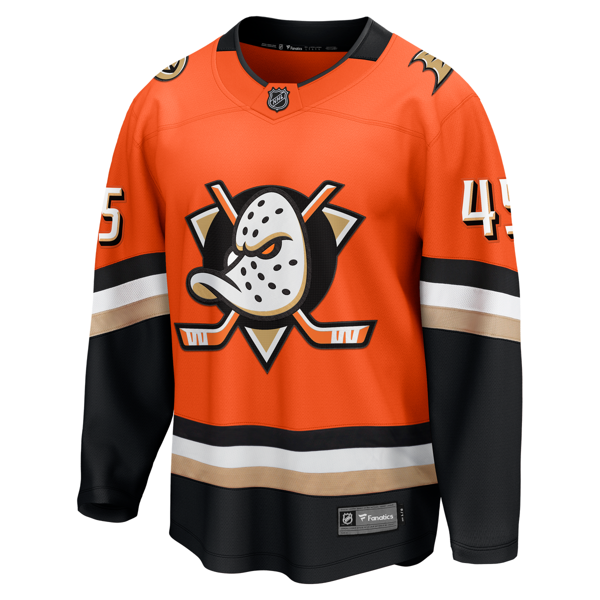 Anaheim Ducks Fanatics Home Breakaway Jersey - Orange - Beckett Sennecke - Mens