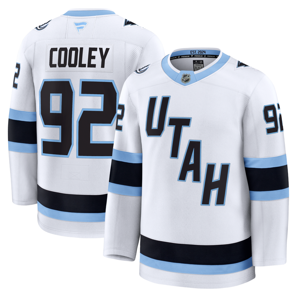 Utah Mammoth Fanatics Away Premium Jersey - White - Logan Cooley - Mens