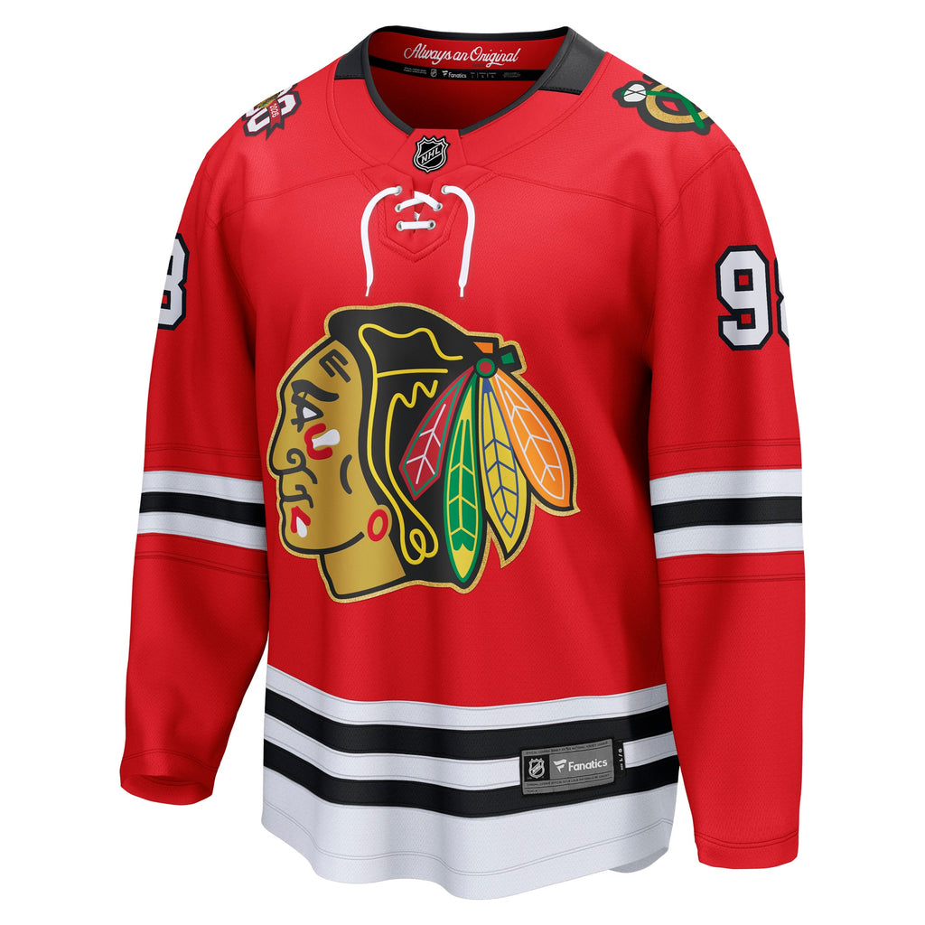 Chicago Blackhawks Fanatics Home Centennial Breakaway Jersey - Red - Connor Bedard - Mens