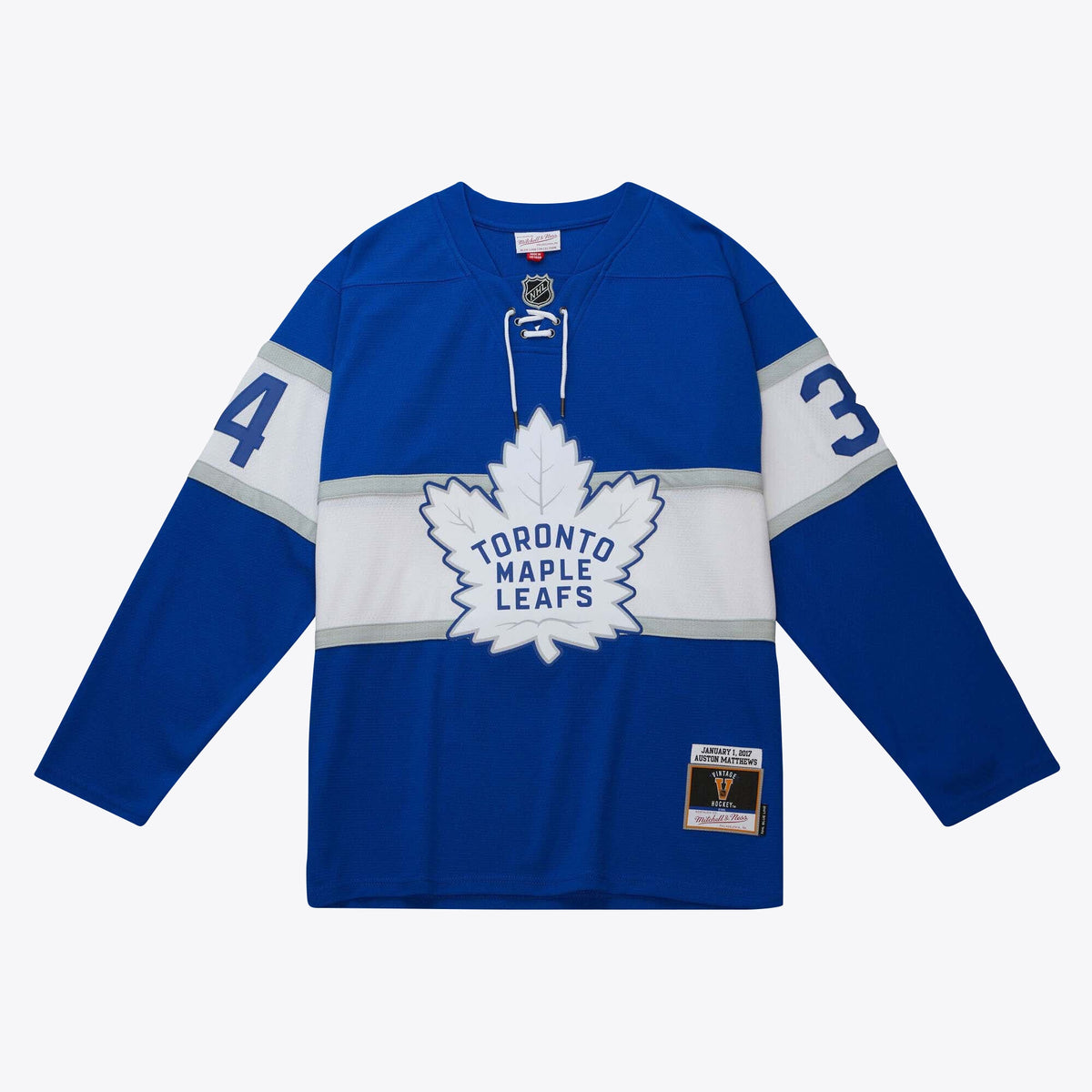 Toronto Maple Leafs Auston Matthews 1995 Power Play Centennial Classic Jersey by Mitchell & Ness - Blue - Mens