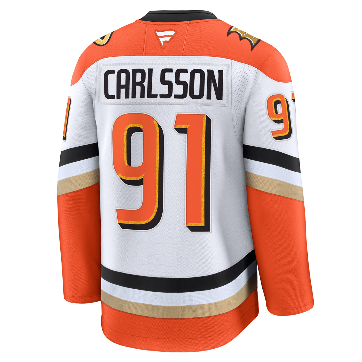 Anaheim Ducks Fanatics Away Premium Jersey - White - Leo Carlsson - Mens