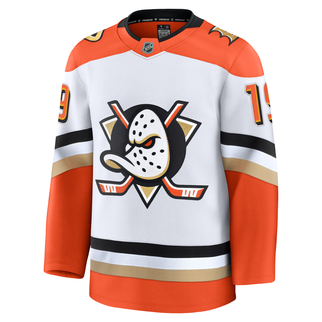 Anaheim Ducks Fanatics Away Premium Jersey - White - Troy Terry - Mens