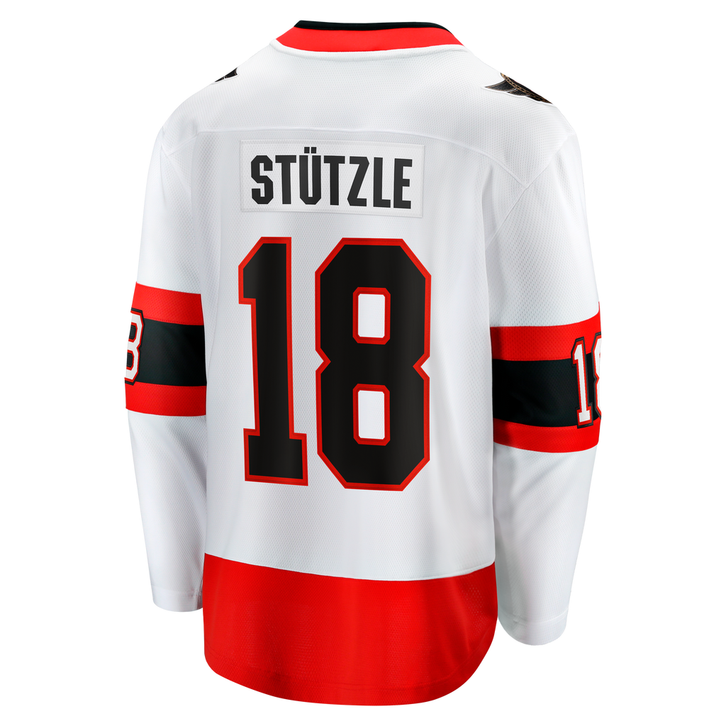 Ottawa Senators Fanatics Away Breakaway Jersey - White - Tim Stützle - Mens