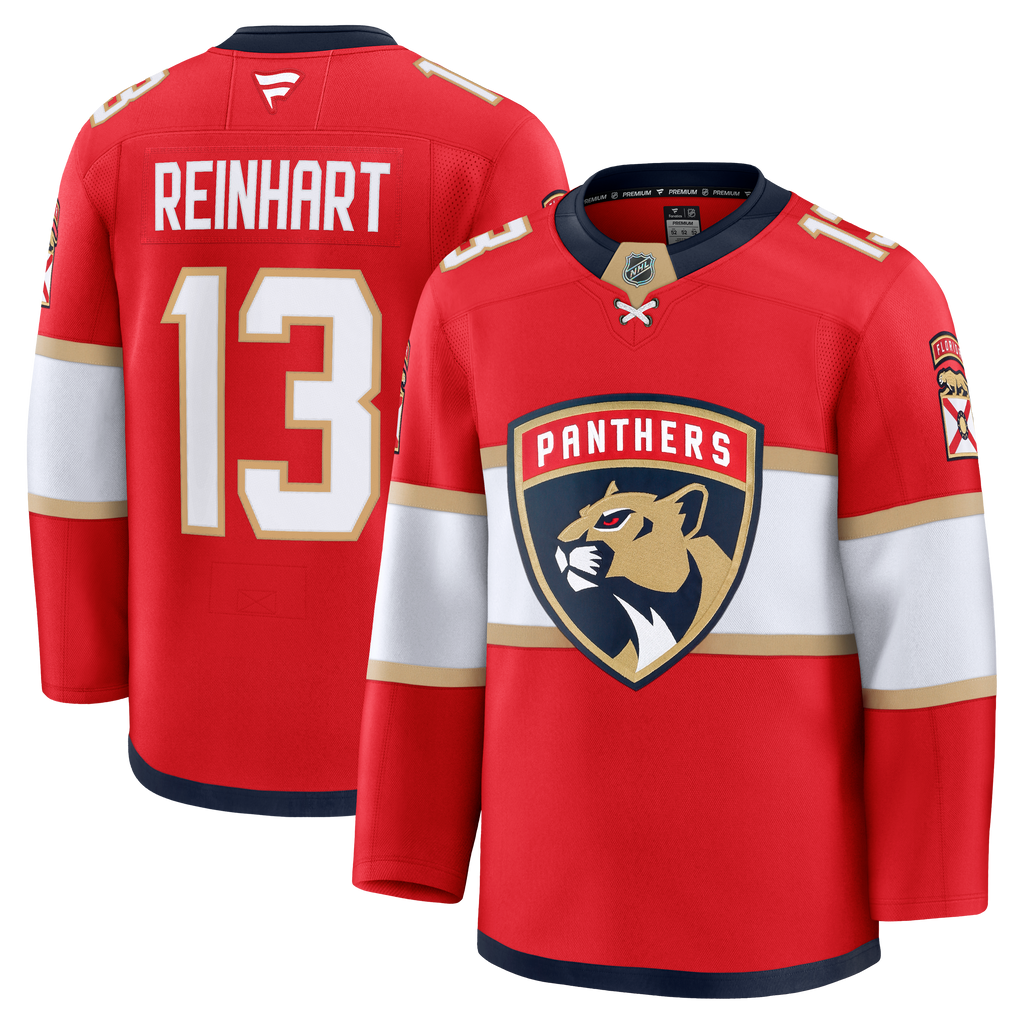 Florida Panthers Fanatics Home Premium Jersey - Red - Sam Reinhart - Mens