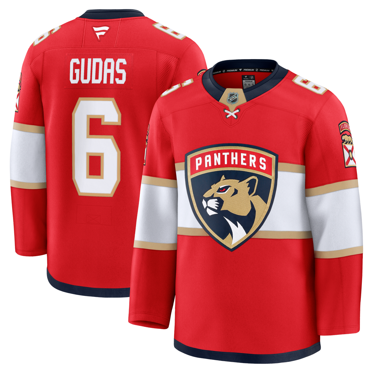 Florida Panthers Fanatics Home Premium Jersey - Red - Radko Gudas - Mens